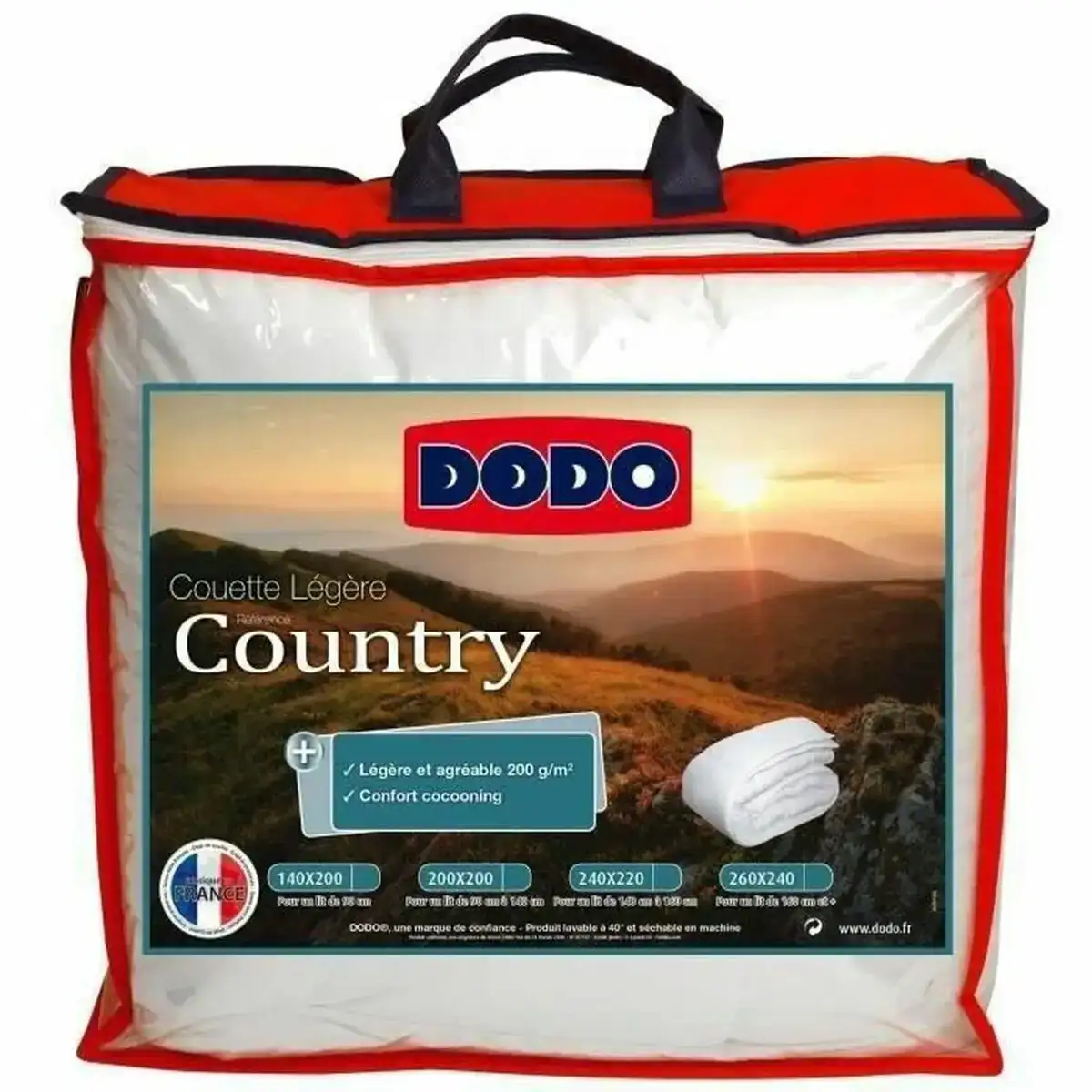 Couette legere dodo country blanc 240 x 260 cm_7459. DIAYTAR COTE D'IVOIRE - Où Chaque Produit est une Histoire à Raconter. Découvrez notre sélection de produits qui vous permettent de créer votre propre récit à travers vos achats.