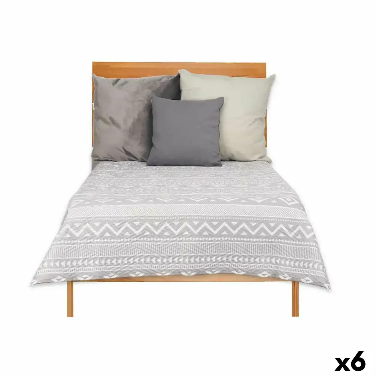 Couette reversible 180 x 260 cm ethnique blanc gris 6 unites _3027. DIAYTAR COTE D'IVOIRE - Votre Destination de Shopping Authentique au Côte d'Ivoire. Plongez dans notre boutique en ligne pour découvrir des produits qui célèbrent la riche culture et l'artisanat du pays.