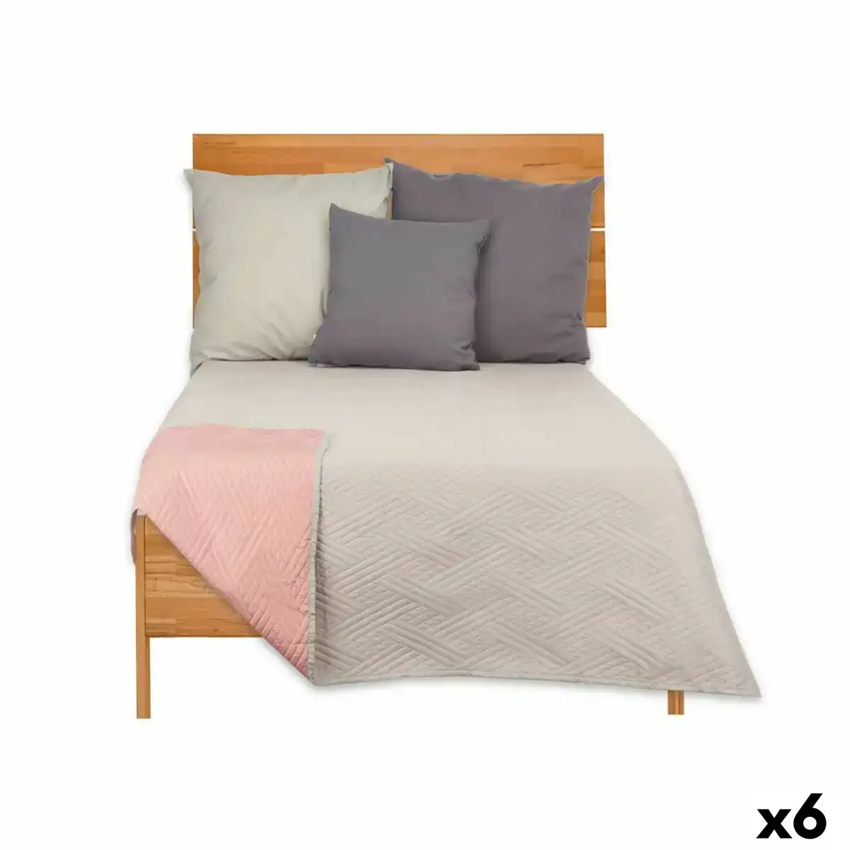 Couette reversible 180 x 260 cm gris rose 6 unites _6955. DIAYTAR COTE D'IVOIRE - Où Choisir est un Acte de Création. Naviguez à travers notre plateforme et choisissez des produits qui complètent votre histoire personnelle.