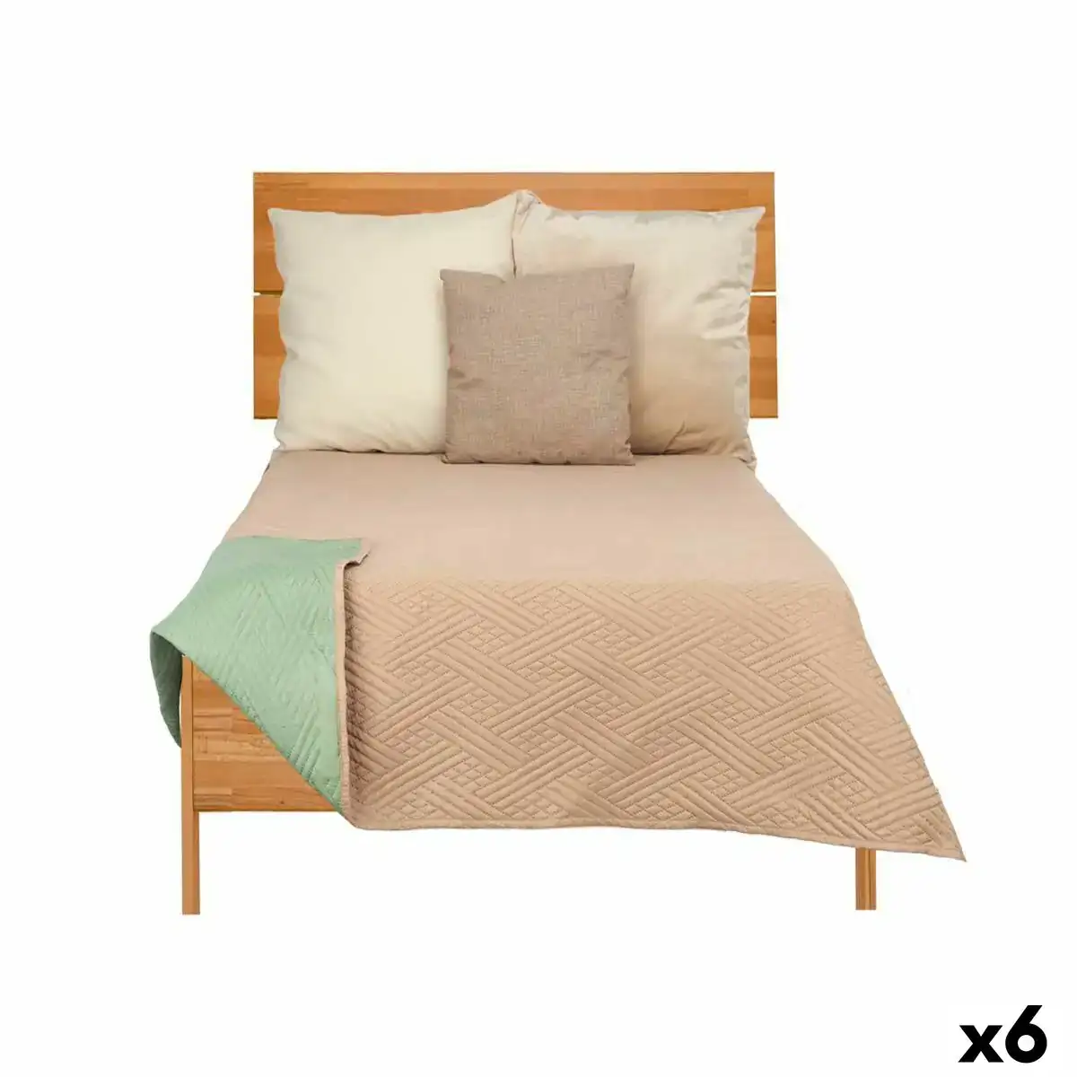 Couette reversible 180 x 260 cm vert beige 6 unites _2965. DIAYTAR COTE D'IVOIRE - Où Choisir Devient un Plaisir. Découvrez notre boutique en ligne et choisissez parmi une variété de produits qui satisferont tous vos besoins.