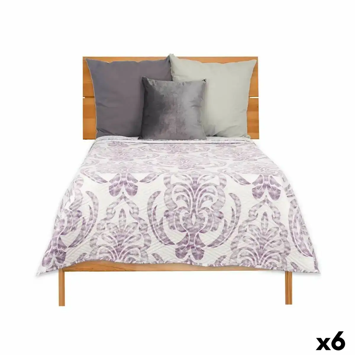 Couette reversible 240 x 260 cm blanc violet 6 unites _9712. DIAYTAR COTE D'IVOIRE - Où Choisir est un Acte d'Amour pour le Côte d'Ivoire. Explorez notre boutique en ligne et choisissez des articles qui célèbrent la culture et l'artisanat du pays.