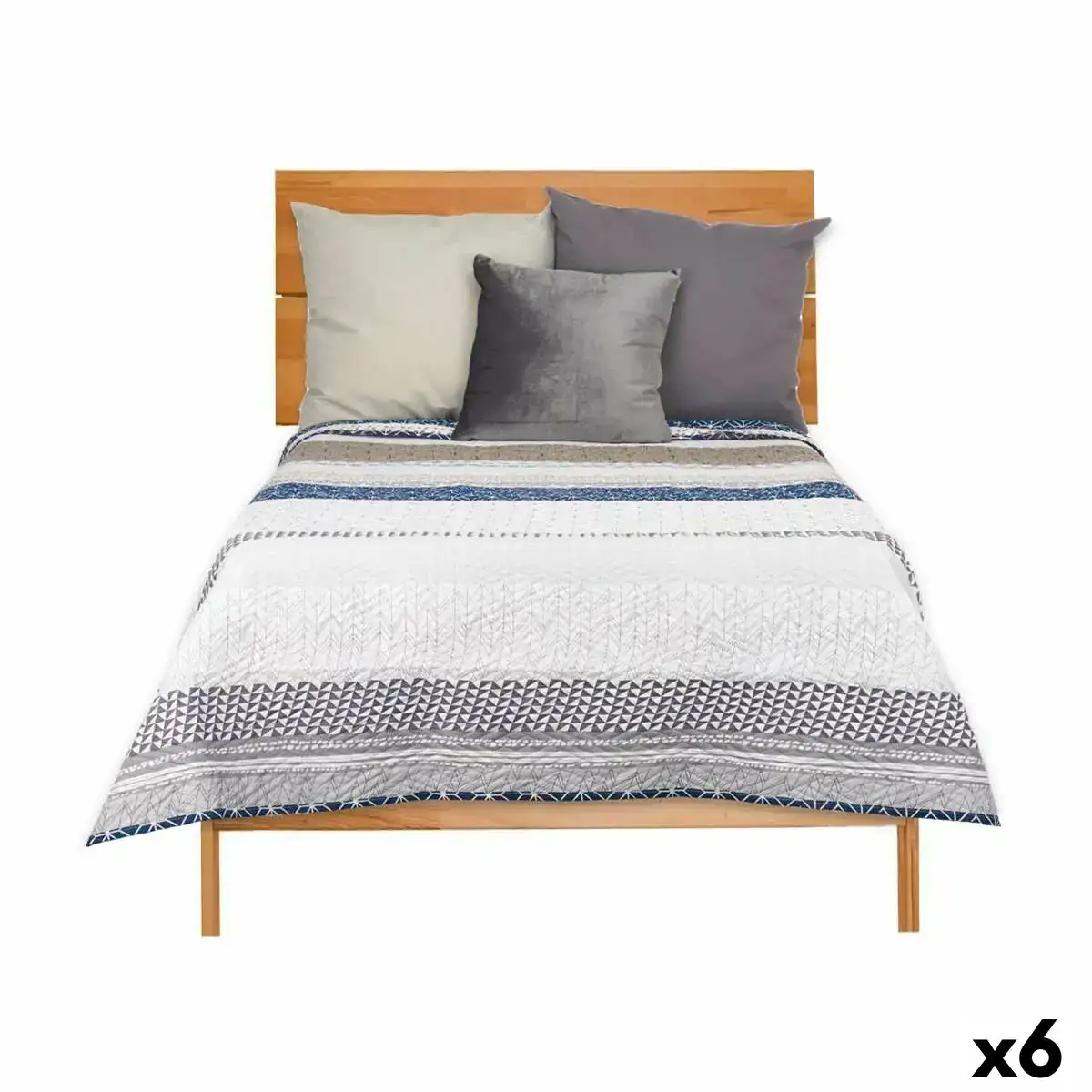 Couette reversible 240 x 260 cm hexagones bleu blanc gris 6 unites _4704. DIAYTAR COTE D'IVOIRE - Votre Portail vers l'Extraordinaire. Parcourez nos collections et découvrez des produits qui vous emmènent au-delà de l'ordinaire, créant une expérience de shopping mémorable.
