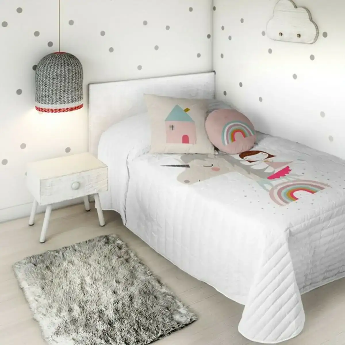 Couette reversible haciendo el indio unicorn white_1772. DIAYTAR COTE D'IVOIRE - Où Choisir est un Plaisir Responsable. Parcourez notre catalogue et choisissez des produits qui incarnent notre engagement envers des pratiques durables et éthiques.