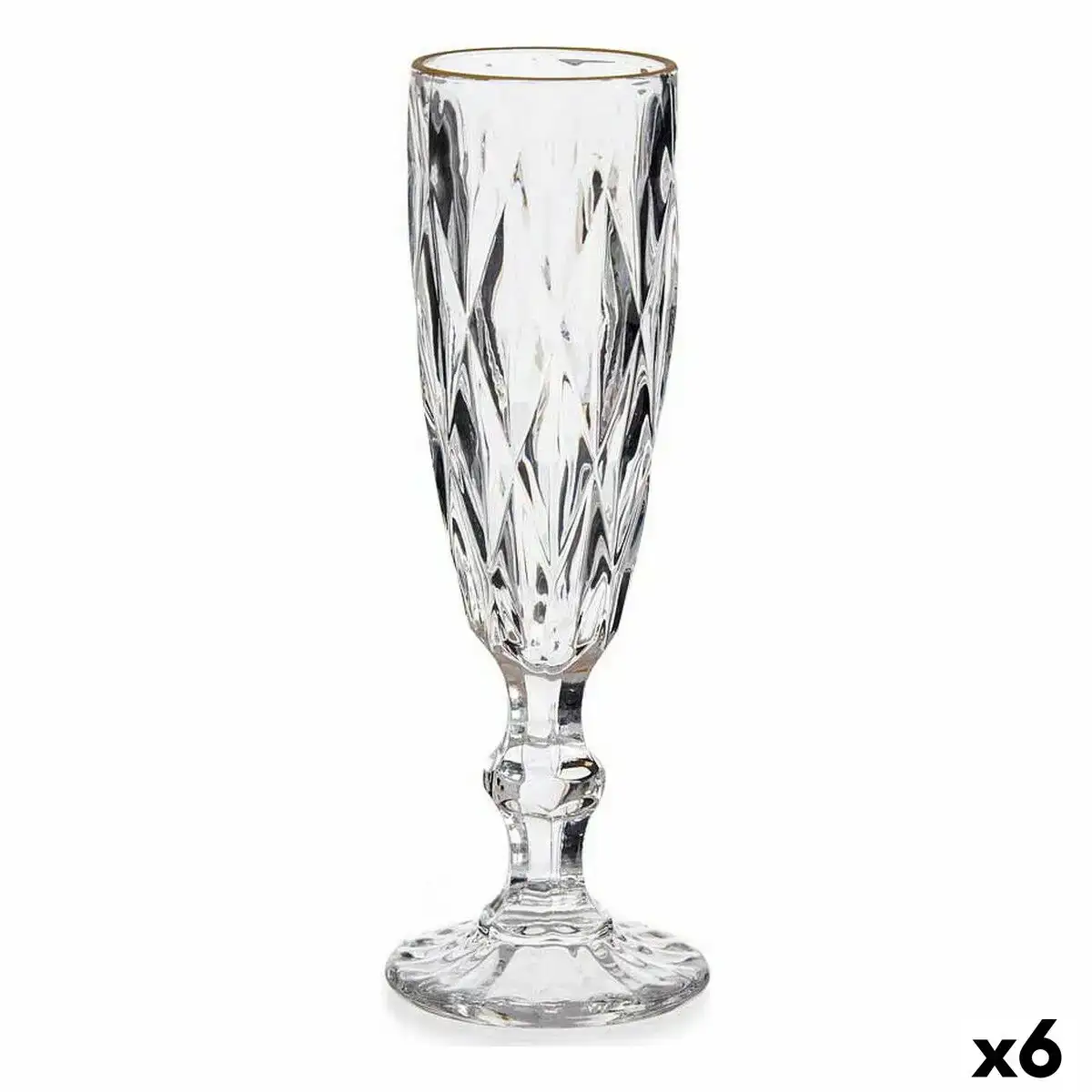 Coupe de champagne diamant dore transparent verre 170 ml 6 unites _2676. Bienvenue sur DIAYTAR COTE D'IVOIRE - Où Choisir est un Voyage Passionnant. Plongez dans notre catalogue et trouvez des produits qui révèlent la diversité et la beauté du Côte d'Ivoire.