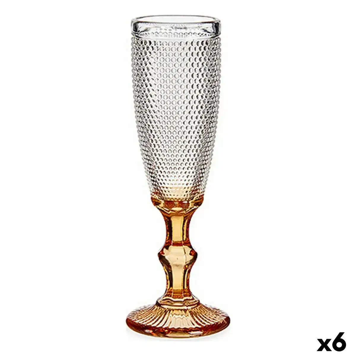 Coupe de champagne points ambre verre 180 ml 6 unites _1505. DIAYTAR COTE D'IVOIRE - Votre Pass vers la Découverte. Explorez notre boutique en ligne et plongez dans un voyage à travers des produits authentiques et contemporains, tous réunis sous un même toit.