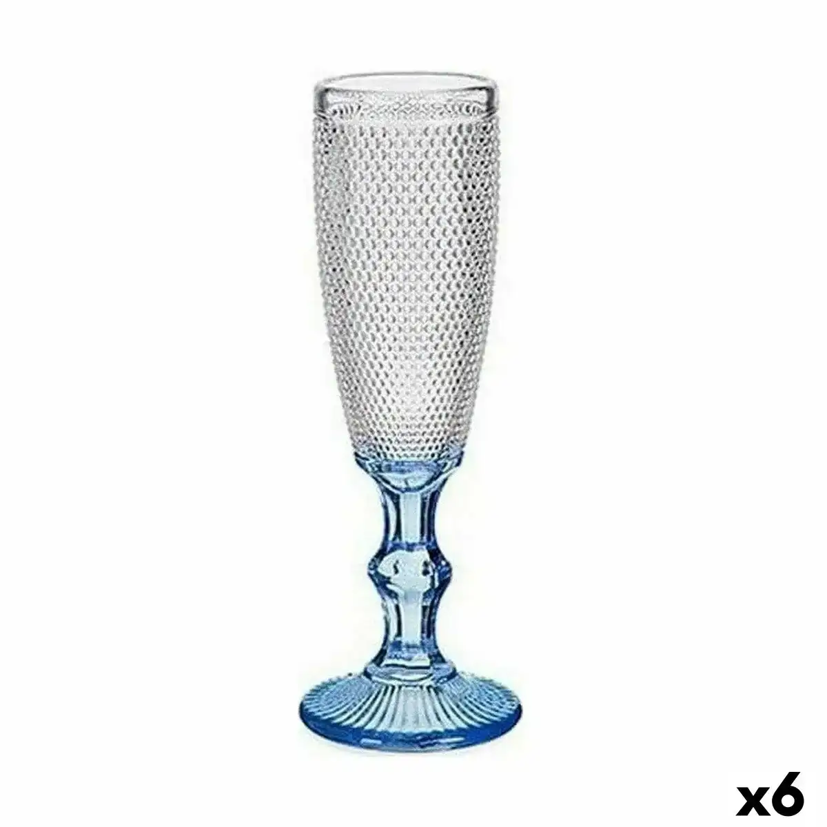 Coupe de champagne points bleu transparent verre 6 unites 180 ml _1086. Bienvenue sur DIAYTAR COTE D'IVOIRE - Où le Shopping est une Affaire Personnelle. Découvrez notre sélection et choisissez des produits qui reflètent votre unicité et votre individualité.