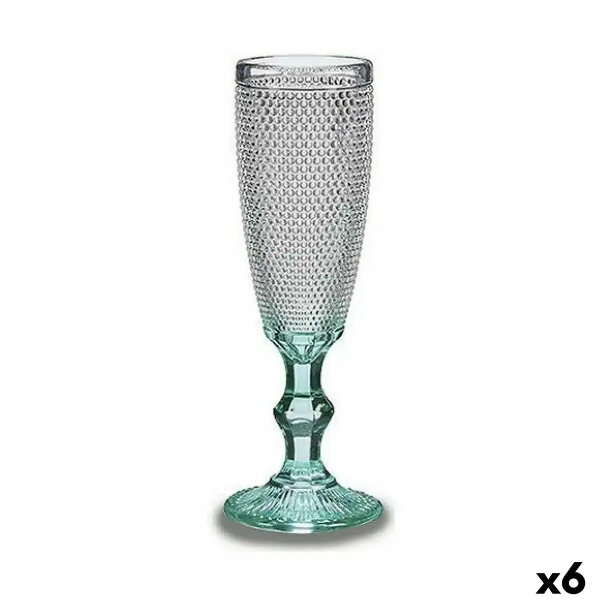 Coupe de champagne points transparent turquoise verre 6 unites 185 ml _1877. Plongez dans le Monde de DIAYTAR COTE D'IVOIRE - Où Chaque Article Raconte une Histoire. Explorez notre vaste assortiment et choisissez des produits qui vous parlent et reflètent votre style unique.