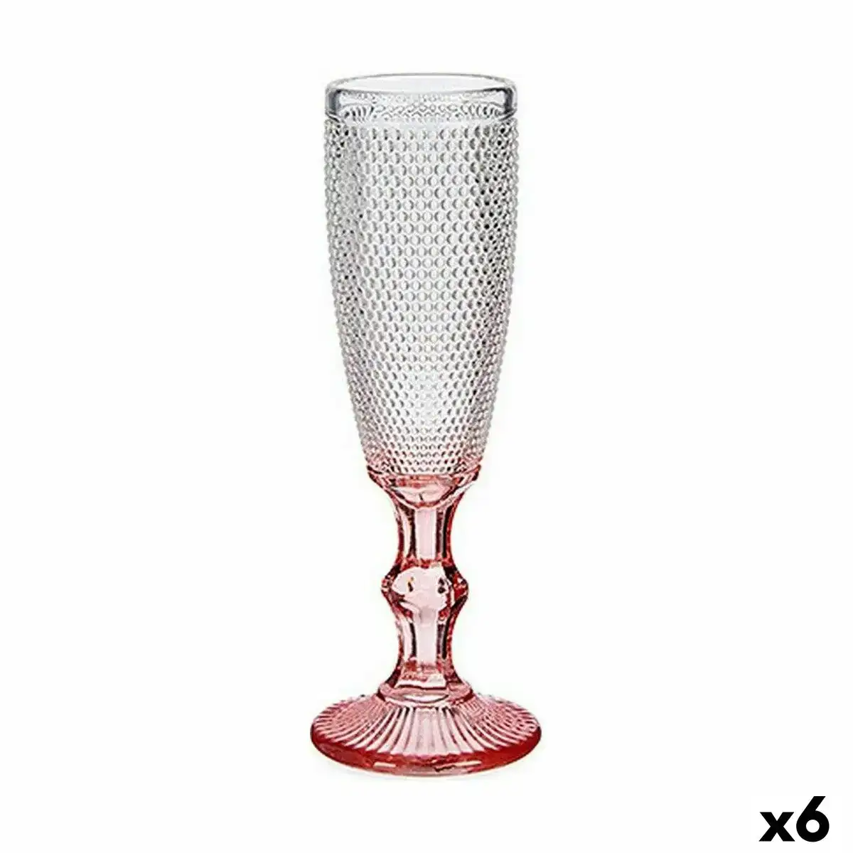Coupe de champagne rose transparent verre 6 unites 180 ml _9853. Bienvenue chez DIAYTAR COTE D'IVOIRE - Votre Porte d'Accès à la Diversité. Découvrez notre boutique en ligne et choisissez parmi une pléthore d'articles qui célèbrent la richesse culturelle du Côte d'Ivoire et au-delà.
