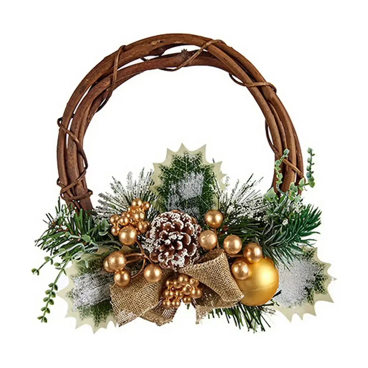 Couronne de noel 20 32 cm 22 x 8 x 22 cm dore bois vert plastique_6532. Bienvenue chez DIAYTAR COTE D'IVOIRE - Où Chaque Achat Fait une Différence. Découvrez notre gamme de produits qui reflètent l'engagement envers la qualité et le respect de l'environnement.