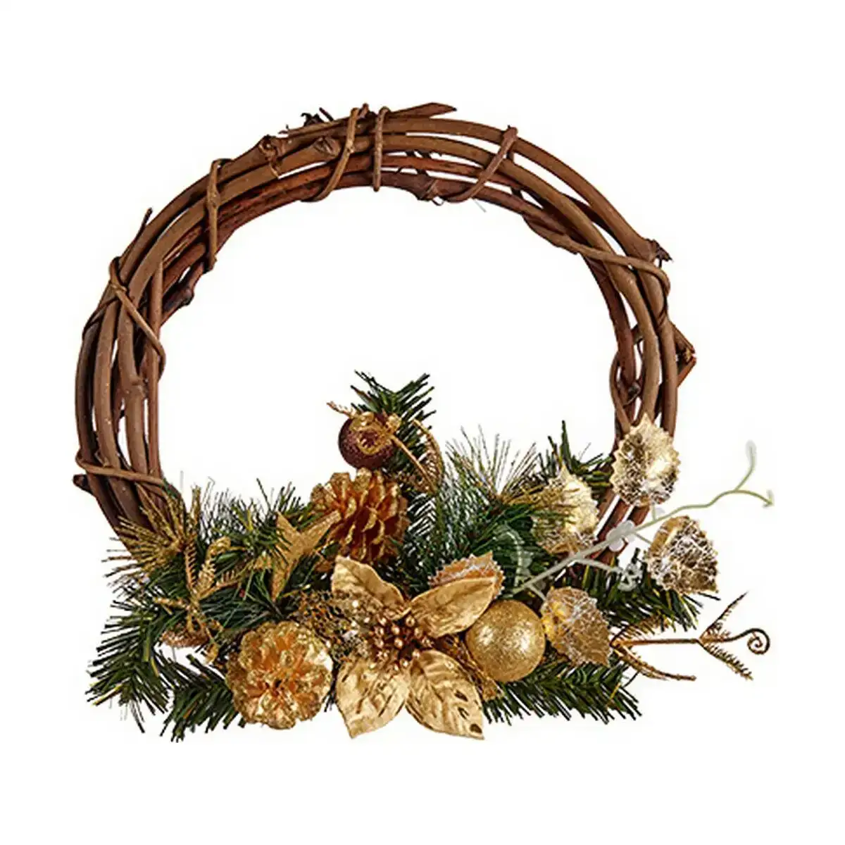 Couronne de noel 30 48 cm bois marron vert plastique_8743. Bienvenue chez DIAYTAR COTE D'IVOIRE - Là où les Désirs Prendent Vie. Explorez notre boutique en ligne et laissez-vous séduire par des articles qui font écho à vos aspirations et à votre style unique.