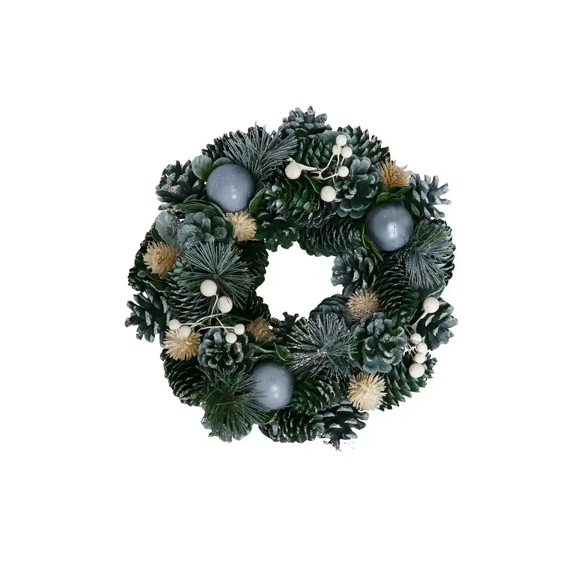 Couronne de noel berhome deco argent o 26 cm_4074. Entrez dans l'Univers de DIAYTAR COTE D'IVOIRE - Où Choisir est un Plaisir. Explorez notre gamme variée et trouvez des articles qui parlent à votre cœur et à votre style.