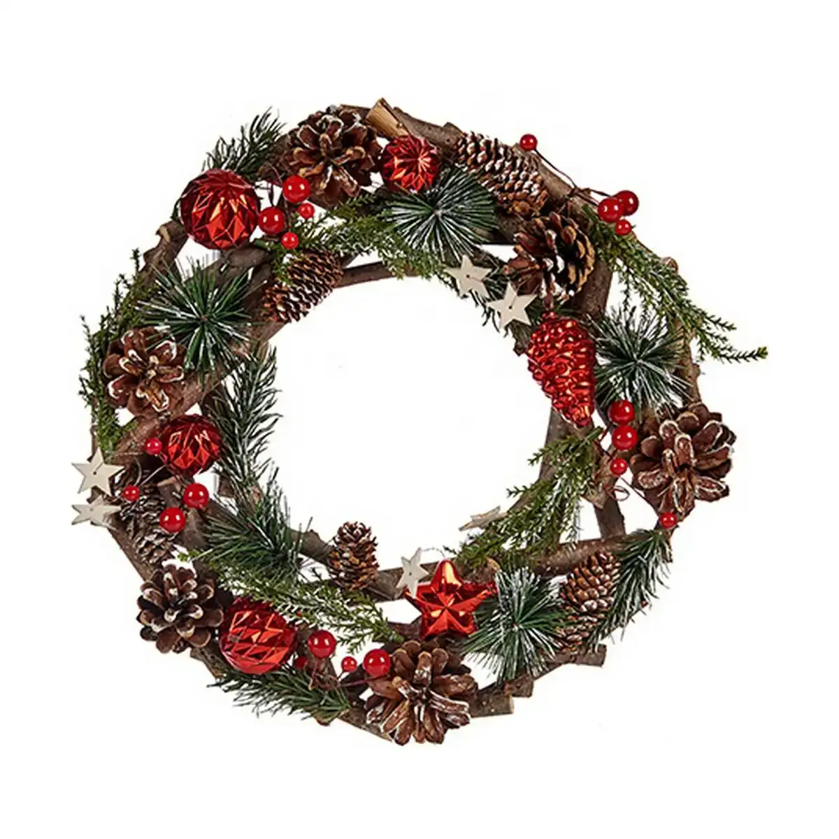 Couronne de noel bois plastique 30 x 8 x 30 cm_1494. DIAYTAR COTE D'IVOIRE - Votre Destination Shopping pour Tous. Parcourez notre boutique en ligne et découvrez une variété de produits pour satisfaire tous vos besoins et désirs.