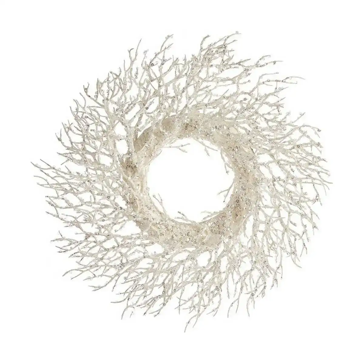 Couronne de noel branche blanc plastique 50 x 10 x 50 cm_3943. Bienvenue chez DIAYTAR COTE D'IVOIRE - Où le Shopping Rime avec Diversité. Plongez dans notre univers de produits et découvrez des trésors qui représentent la richesse culturelle du Côte d'Ivoire.