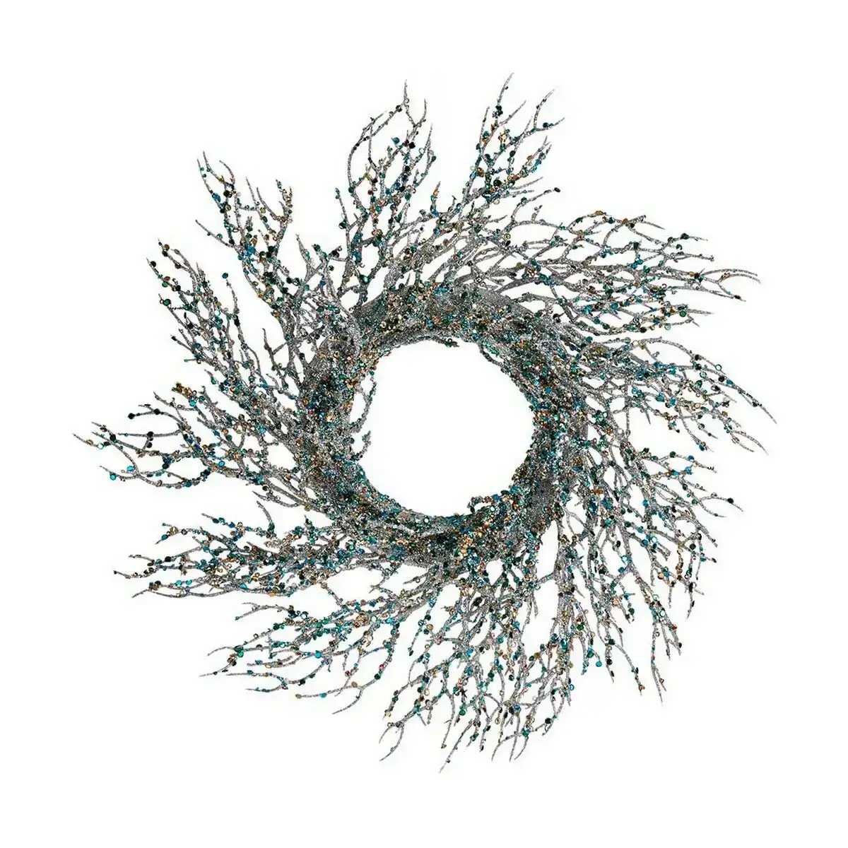 Couronne de noel branche bleu dore plastique 50 x 10 x 50 cm_5842. Bienvenue sur DIAYTAR COTE D'IVOIRE - Votre Fenêtre sur le Shopping Moderne. Parcourez notre boutique en ligne et découvrez des produits qui incarnent l'évolution du style et de la qualité.