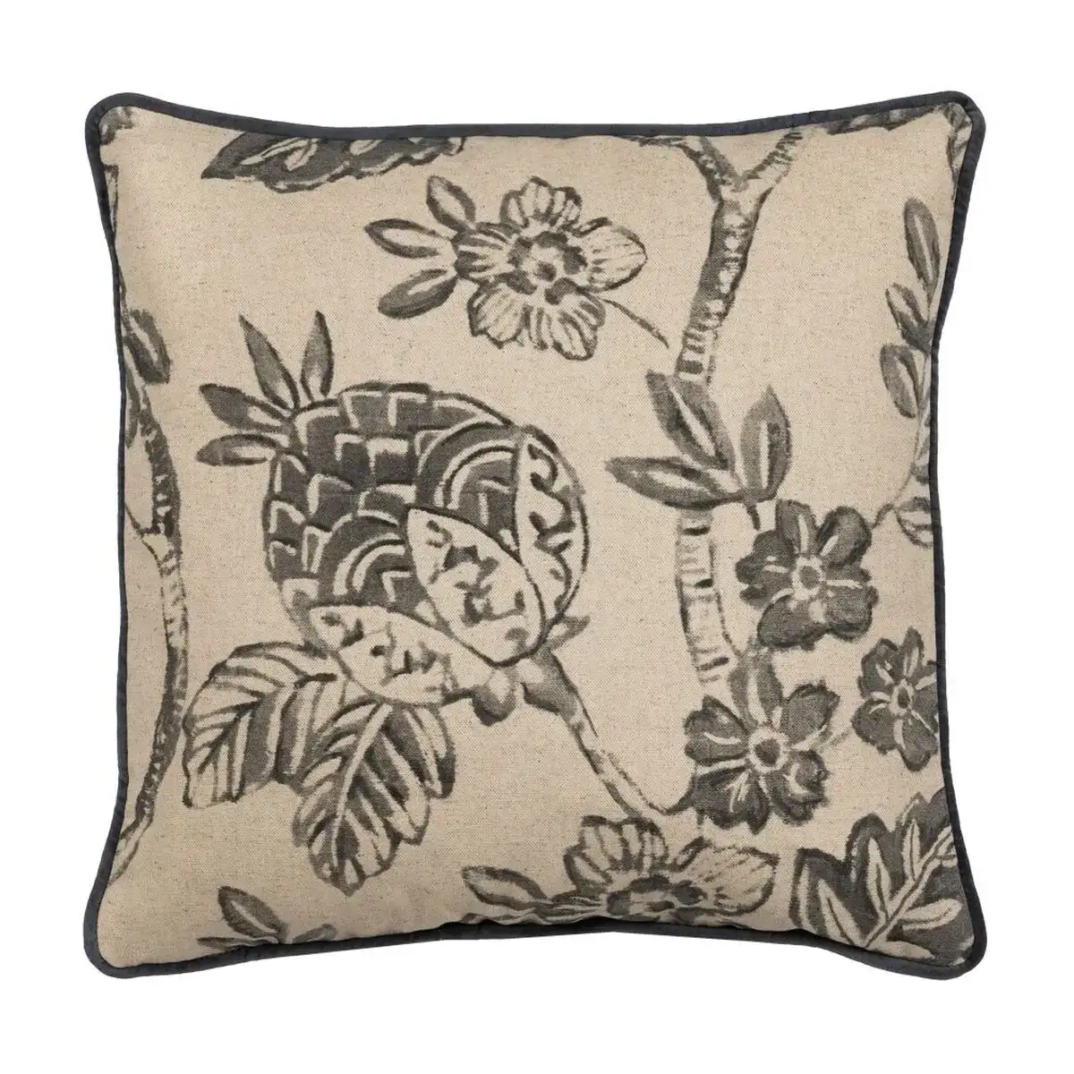 Coussin beige gris fleurs 45 x 45 cm_1018. DIAYTAR COTE D'IVOIRE - Où Choisir Rime avec Qualité. Découvrez notre sélection soigneusement conçue et choisissez des articles qui incarnent l'excellence et l'innovation.