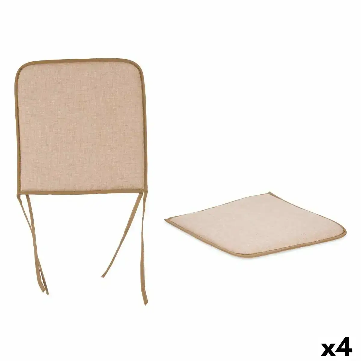 Coussin de chaise beige 38 x 2 5 x 38 cm 4 unites _7682. DIAYTAR COTE D'IVOIRE - Votre Passage vers l'Élégance Abordable. Explorez notre collection où chaque produit est choisi pour sa qualité et son accessibilité, incarnant ainsi l'essence du Côte d'Ivoire.