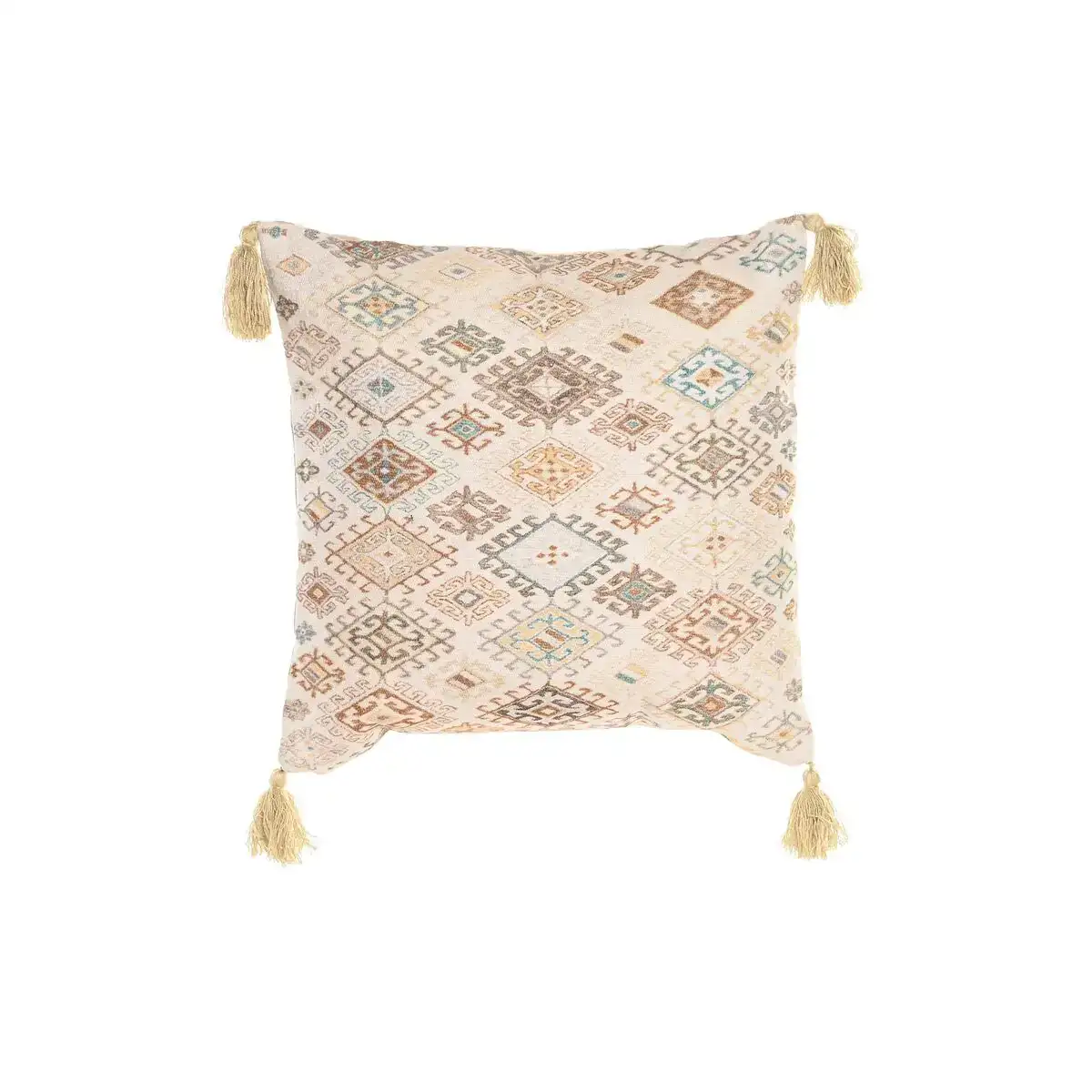 Coussin dkd home decor beige carre 40 x 15 x 40 cm_4683. DIAYTAR COTE D'IVOIRE - Votre Passage vers l'Élégance Abordable. Explorez notre collection où chaque produit est choisi pour sa qualité et son accessibilité, incarnant ainsi l'essence du Côte d'Ivoire.