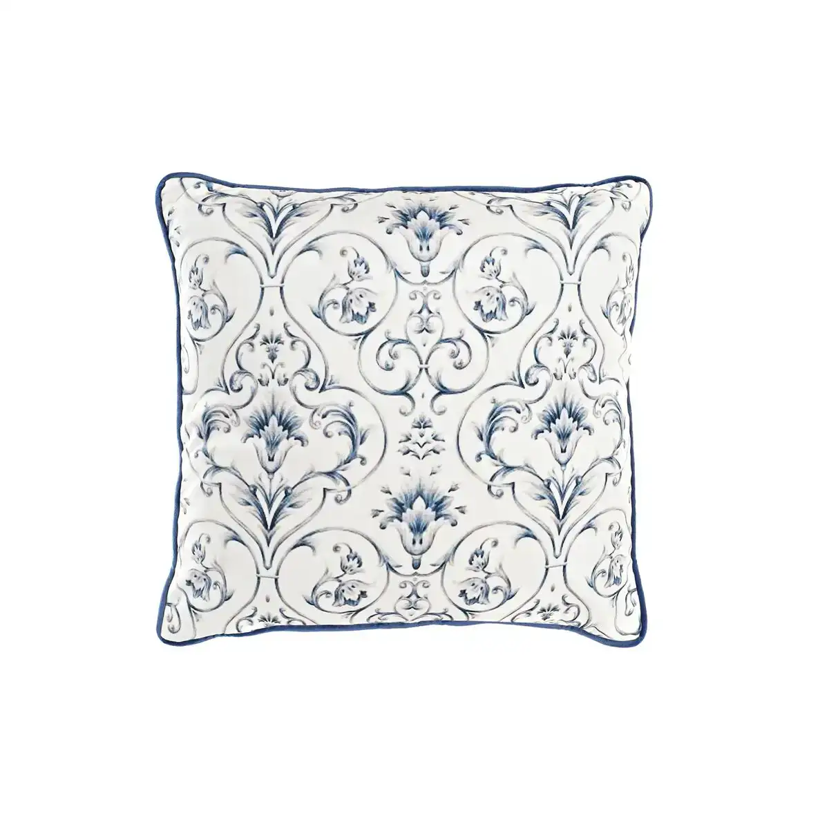 Coussin dkd home decor bleu blanc carre fleurs neoclassique 45 x 10 x 45 cm_7890. DIAYTAR COTE D'IVOIRE - L'Art de Choisir, l'Art de S'émerveiller. Explorez notre boutique en ligne et choisissez des articles qui éveillent votre sens de l'émerveillement.