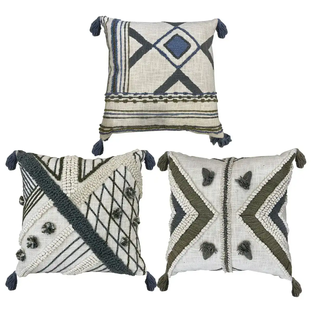 Coussin dkd home decor bleu blanc vert 40 x 15 x 40 cm 3 pieces _7019. DIAYTAR COTE D'IVOIRE - Votre Plateforme Shopping, Votre Choix Éclairé. Explorez nos offres et choisissez des articles de qualité qui reflètent votre style et vos valeurs.