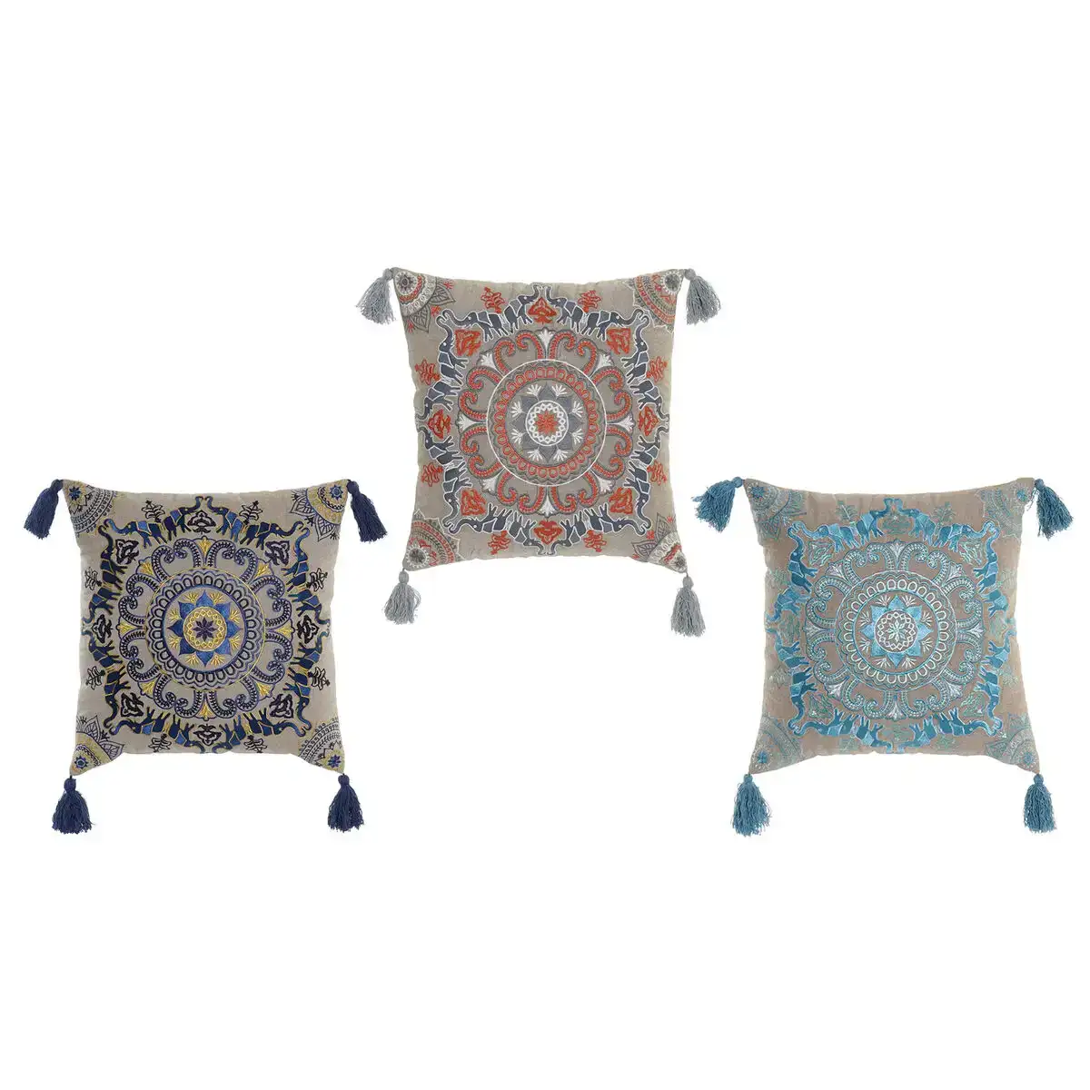 Coussin dkd home decor orange bleu ciel blue marine mandala 40 x 10 x 40 cm 3 pieces _3175. DIAYTAR COTE D'IVOIRE - Où la Mode et le Confort se Rencontrent. Plongez dans notre univers de produits et trouvez des articles qui vous habillent avec style et aisance.