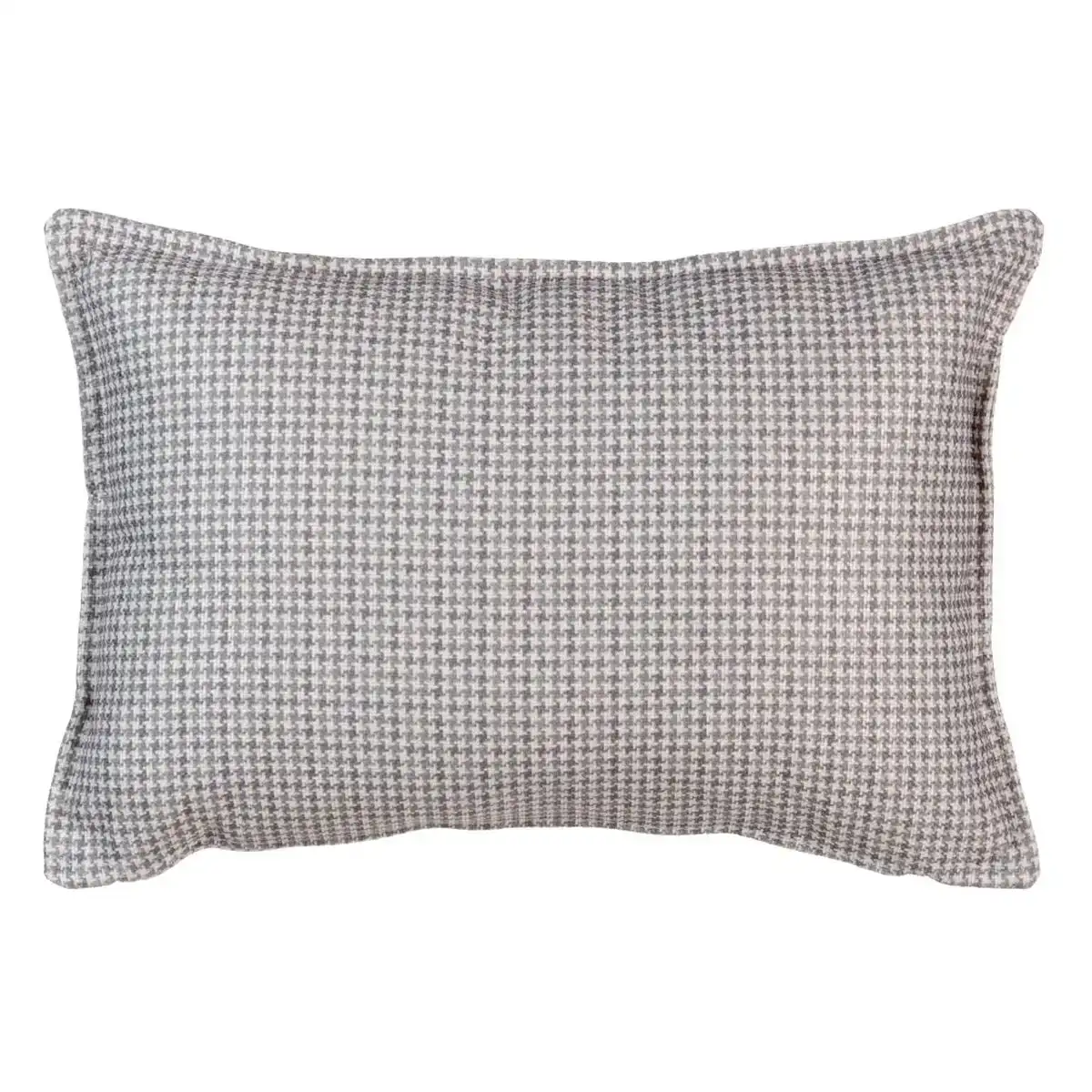 Coussin polyester gris clair 45 x 30 cm pied de coq_5099. DIAYTAR COTE D'IVOIRE - Votre Marché Virtuel au Côte d'Ivoire. Parcourez notre boutique en ligne pour trouver des trésors cachés, des articles indispensables du quotidien aux joyaux artistiques.