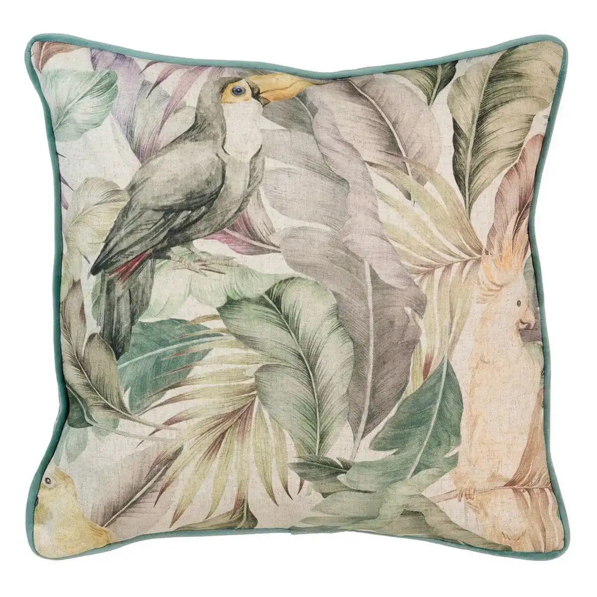 Coussin polyester lin vert oiseau 45 x 45 cm_7973. DIAYTAR COTE D'IVOIRE - Là où Chaque Produit Est une Trouvaille. Parcourez notre catalogue diversifié et découvrez des articles qui enrichiront votre quotidien, du pratique à l'insolite.