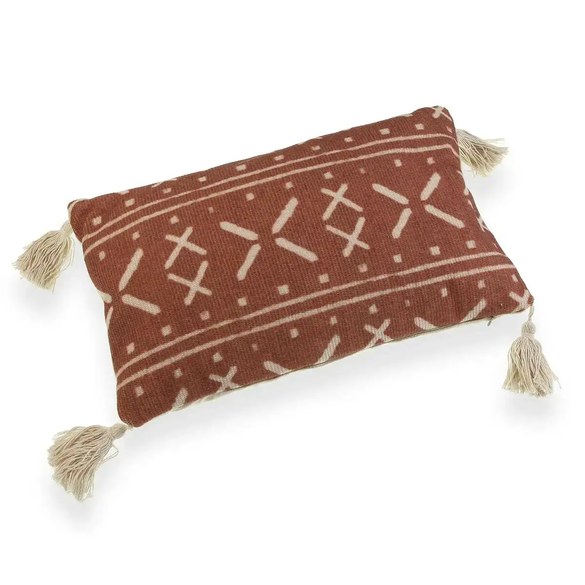 Coussin versa rouge pompons 10 x 30 x 50 cm_2783. DIAYTAR COTE D'IVOIRE - Là où Chaque Produit a son Histoire. Découvrez notre gamme de produits, chacun portant en lui le récit de l'artisanat et de la passion, pour vous offrir une expérience de shopping authentique.