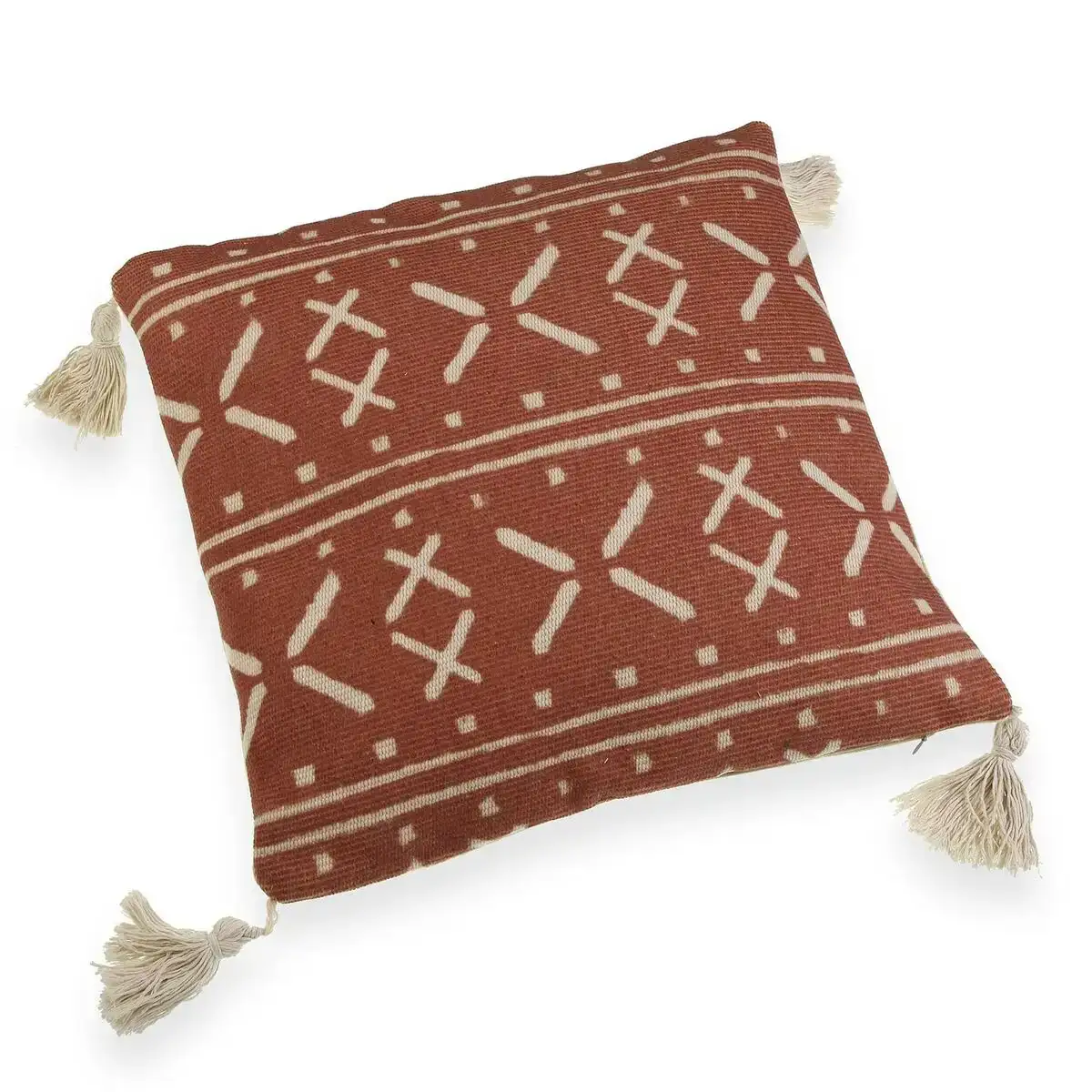 Coussin versa rouge pompons 10 x 45 x 45 cm_6386. DIAYTAR COTE D'IVOIRE - L'Art de Magasiner sans Limites. Naviguez à travers notre collection diversifiée pour trouver des produits qui élargiront vos horizons shopping.