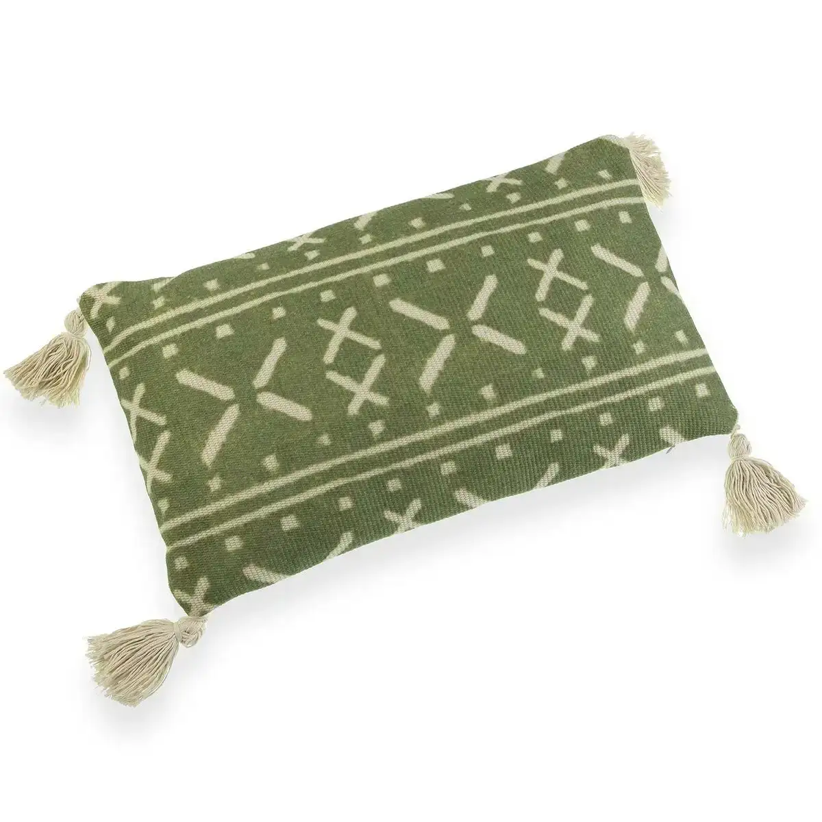 Coussin versa vert pompons 10 x 30 x 50 cm_4904. DIAYTAR COTE D'IVOIRE - L'Art de Vivre le Shopping en Ligne. Découvrez notre plateforme intuitive et trouvez des produits qui vous inspirent et vous enchantent, à chaque clic.