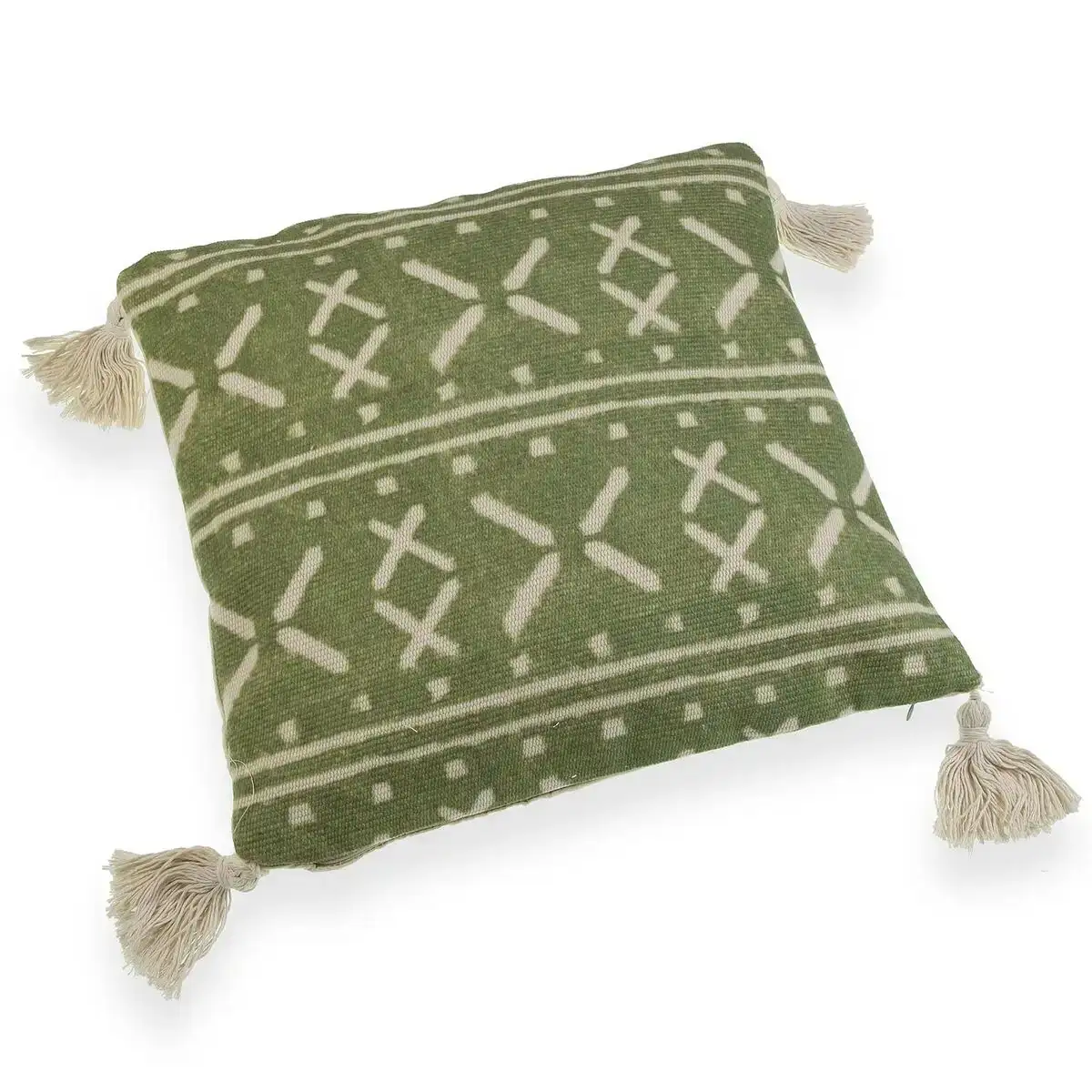 Coussin versa vert pompons 10 x 45 x 45 cm_8912. DIAYTAR COTE D'IVOIRE - Là où la Beauté Rencontre la Fonctionnalité. Parcourez notre sélection pour trouver des produits qui allient esthétique et praticité, pour un quotidien sublimé.
