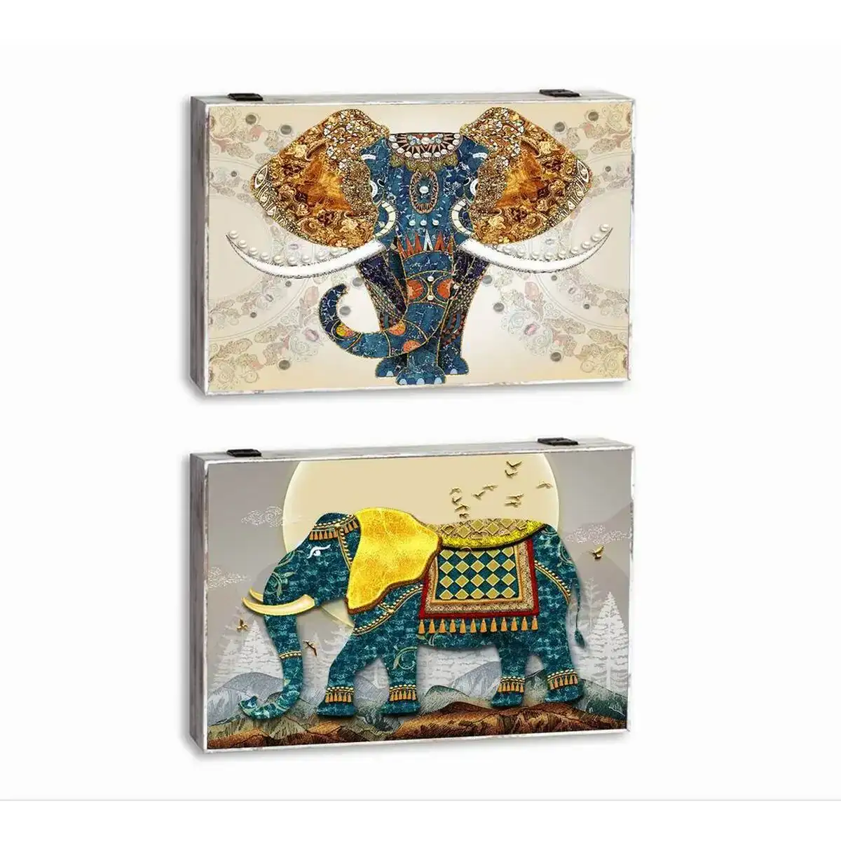 Couvercle dkd home decor compteur elephant turquoise bois mdf 2 unites 46 5 x 6 x 31 5 cm_1516. DIAYTAR COTE D'IVOIRE - Où Choisir Devient une Expression de Soi. Découvrez notre boutique en ligne et trouvez des articles qui révèlent votre personnalité et votre style.