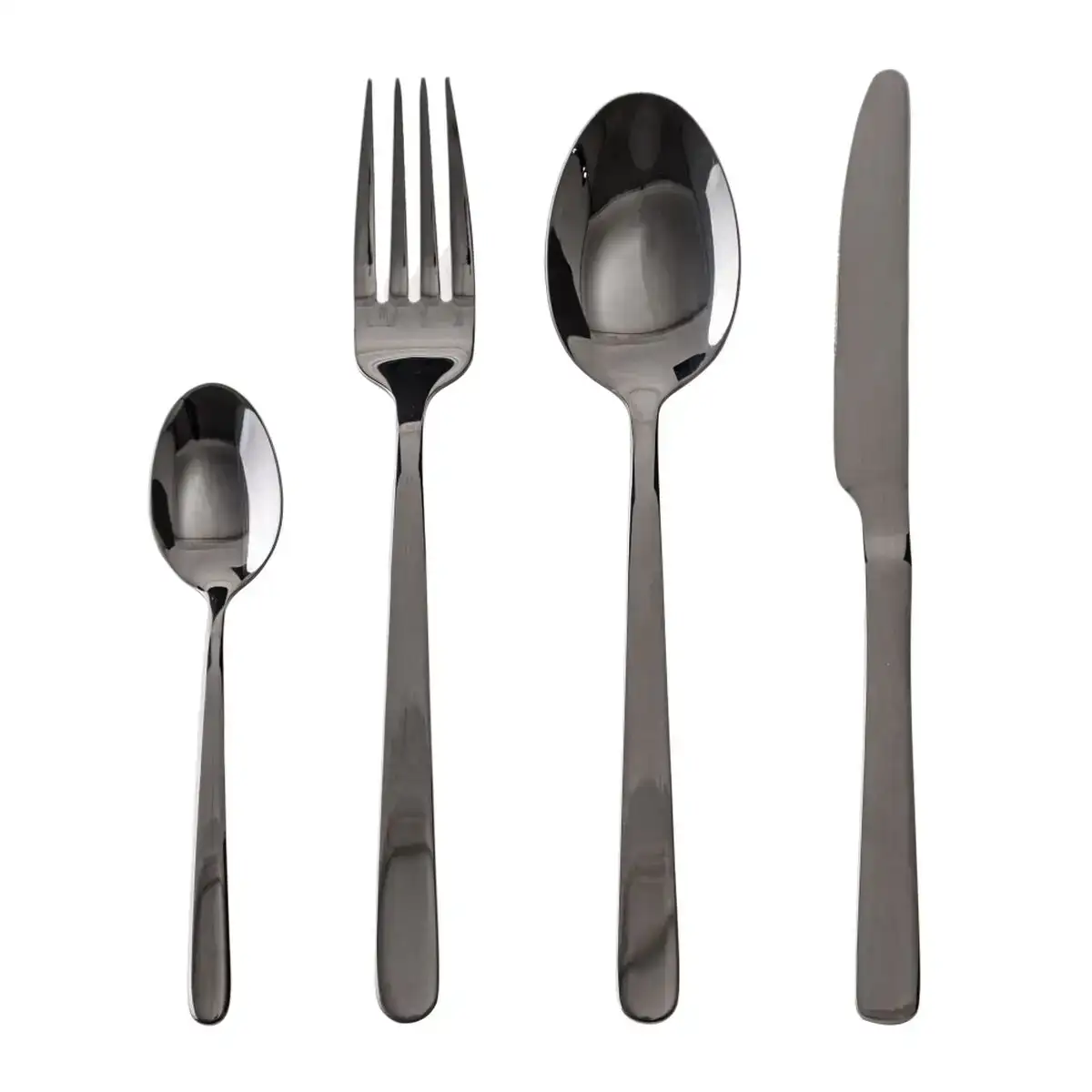 Couverts noir acier inoxydable 24 pieces_5017. Entrez dans l'Univers de DIAYTAR COTE D'IVOIRE - Où le Choix Rencontre l'Authenticité. Explorez nos rayons virtuels et trouvez des produits qui incarnent la richesse de notre culture.