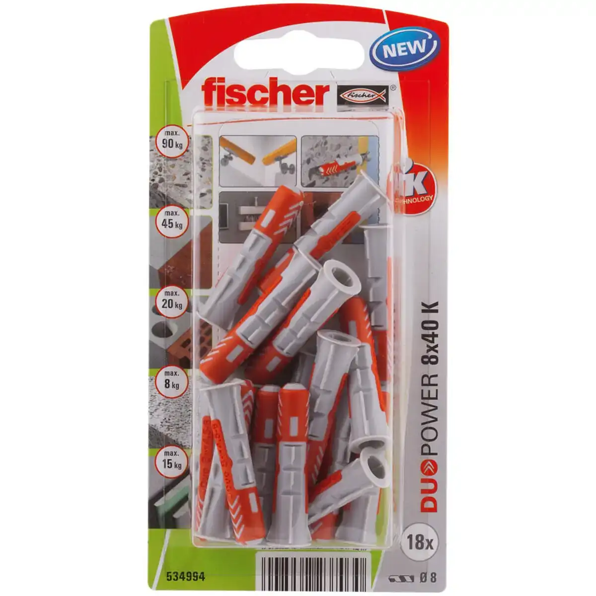 Crampons fischer duopower 534994 8 x 40 mm nylon 18 unites _5706. DIAYTAR COTE D'IVOIRE - L'Art de Choisir, l'Art de S'émerveiller. Explorez notre gamme de produits et laissez-vous émerveiller par des créations authentiques et des designs modernes.