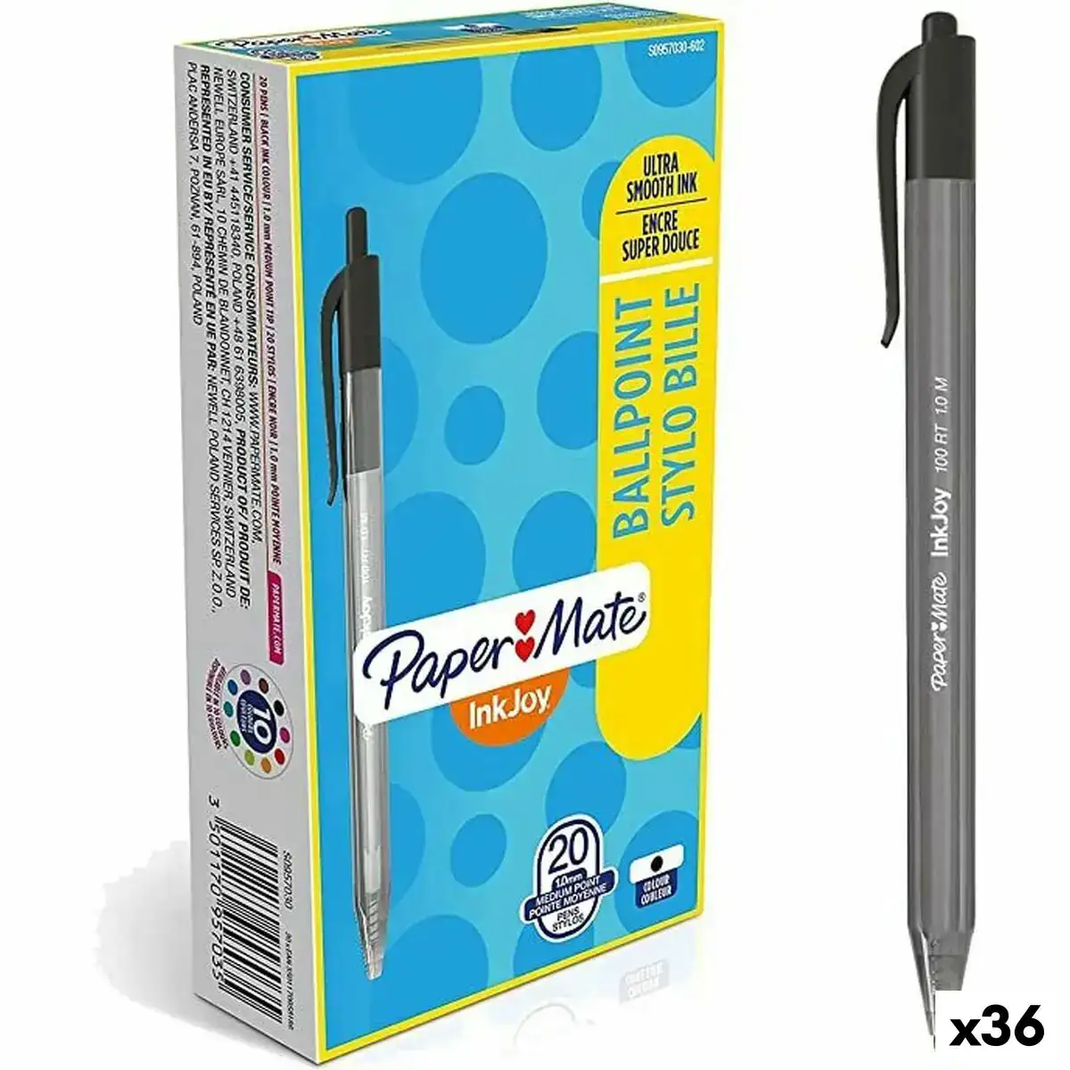 Crayon paper mate inkjoy 20 pieces noir 1 mm 36 unites _3562. DIAYTAR COTE D'IVOIRE - Votre Destination pour un Shopping Éclairé. Parcourez notre boutique en ligne pour découvrir des produits de qualité qui embelliront votre quotidien.