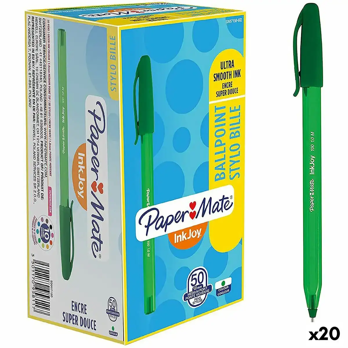 Crayon paper mate inkjoy 50 pieces vert 1 mm 20 unites _8607. DIAYTAR COTE D'IVOIRE - Où la Qualité et la Diversité Fusionnent. Explorez notre boutique en ligne pour découvrir une gamme variée de produits qui incarnent l'excellence et l'authenticité.