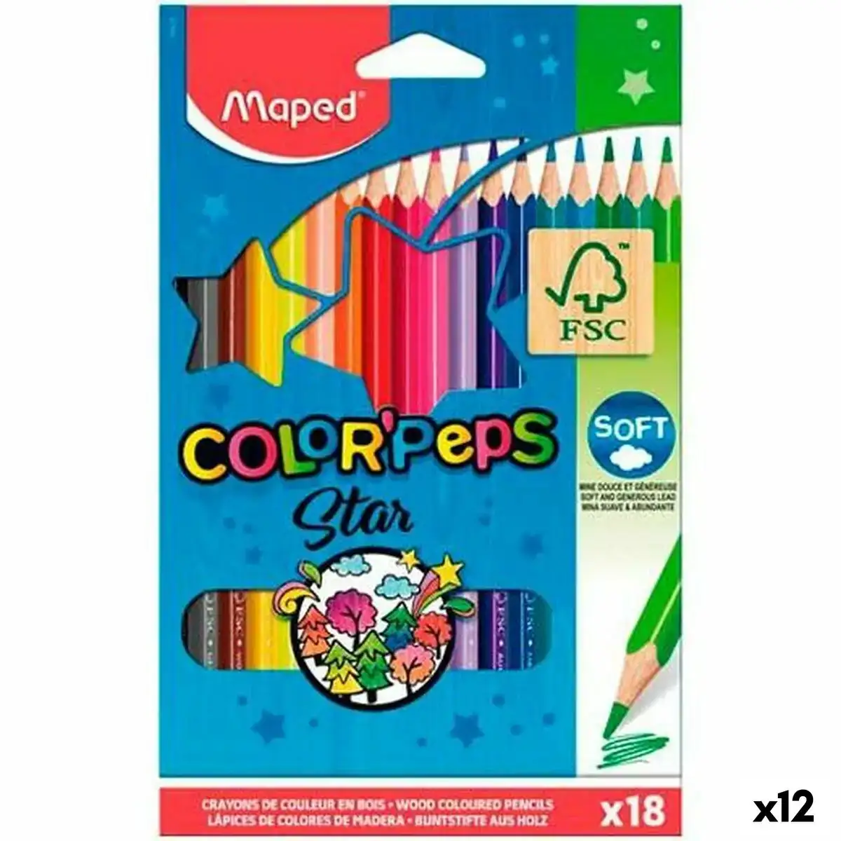 Crayons de couleur maped color peps star multicouleur 18 pieces 12 unites _1675. DIAYTAR COTE D'IVOIRE - Votre Destination pour un Shopping Unique. Parcourez notre catalogue et trouvez des articles qui vous inspirent et vous édifient.