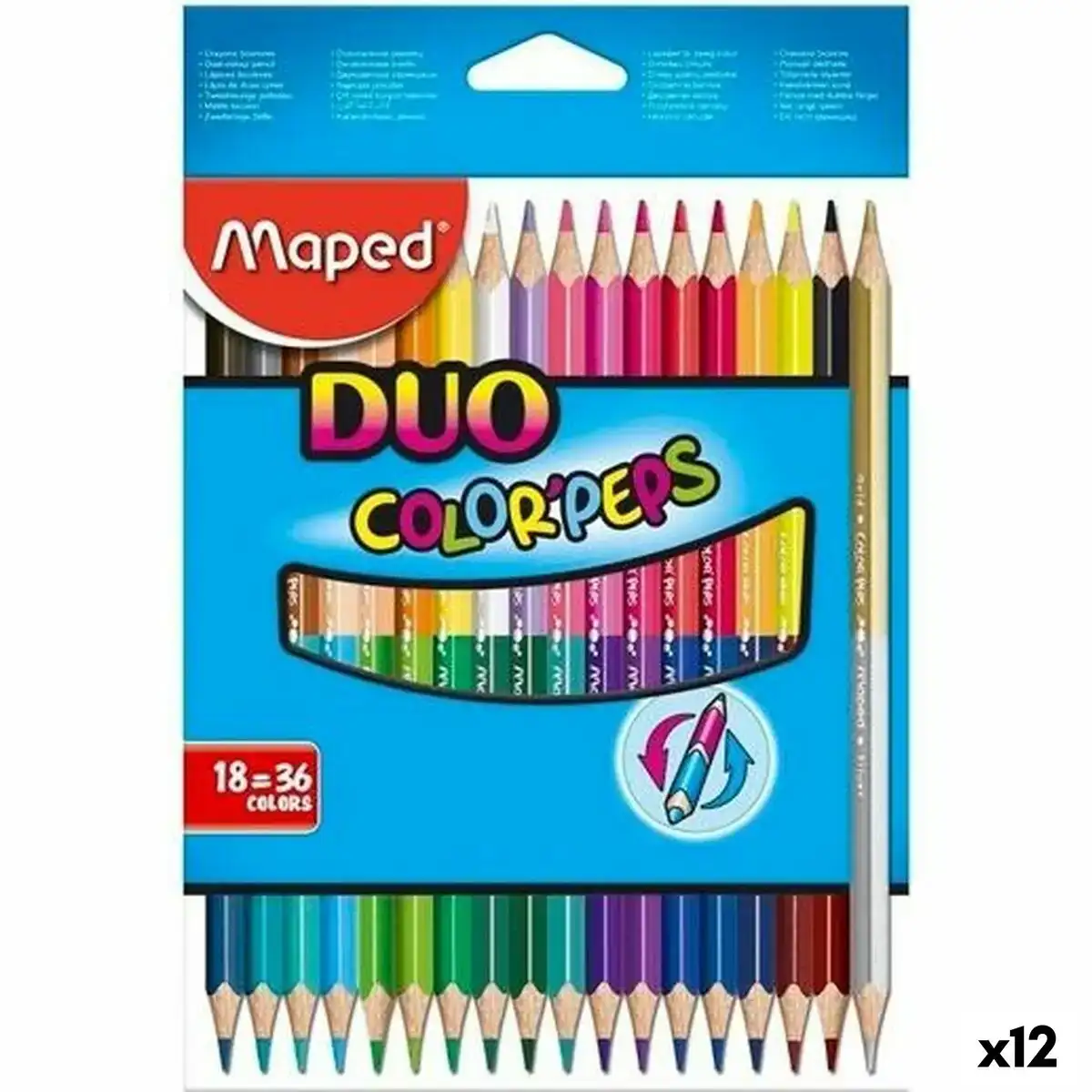 Crayons de couleur maped duo color peps multicouleur 18 pieces double pointe 12 unites _1422. DIAYTAR COTE D'IVOIRE - Votre Boutique en Ligne, Votre Choix Illimité. Parcourez nos rayons et découvrez des produits qui vous inspirent, de la mode à la maison et bien plus.