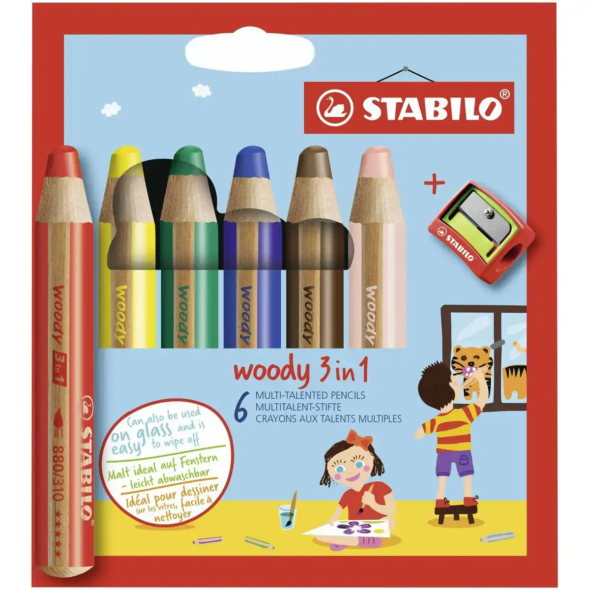 Crayons de couleur stabilo woody multicouleur 3 en 1 6 pieces_6277. DIAYTAR COTE D'IVOIRE - Votre Destination Shopping d'Exception. Parcourez nos rayons virtuels et choisissez des produits qui incarnent l'excellence et la diversité.