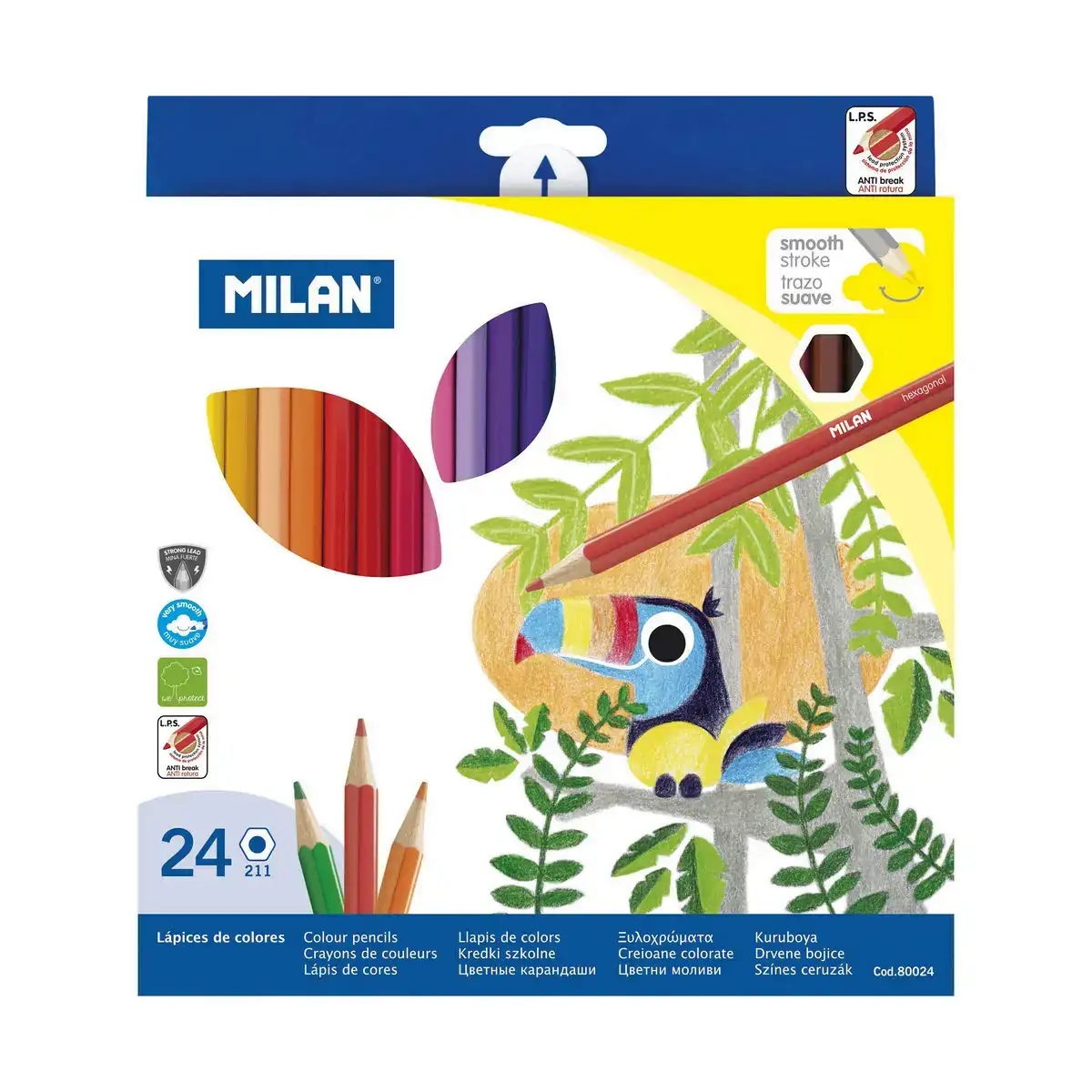 Crayons milan 24 pieces multicouleur_8020. DIAYTAR COTE D'IVOIRE - L'Art de Vivre le Shopping Authentique. Découvrez notre boutique en ligne et trouvez des produits qui incarnent la passion et le savoir-faire du Côte d'Ivoire.