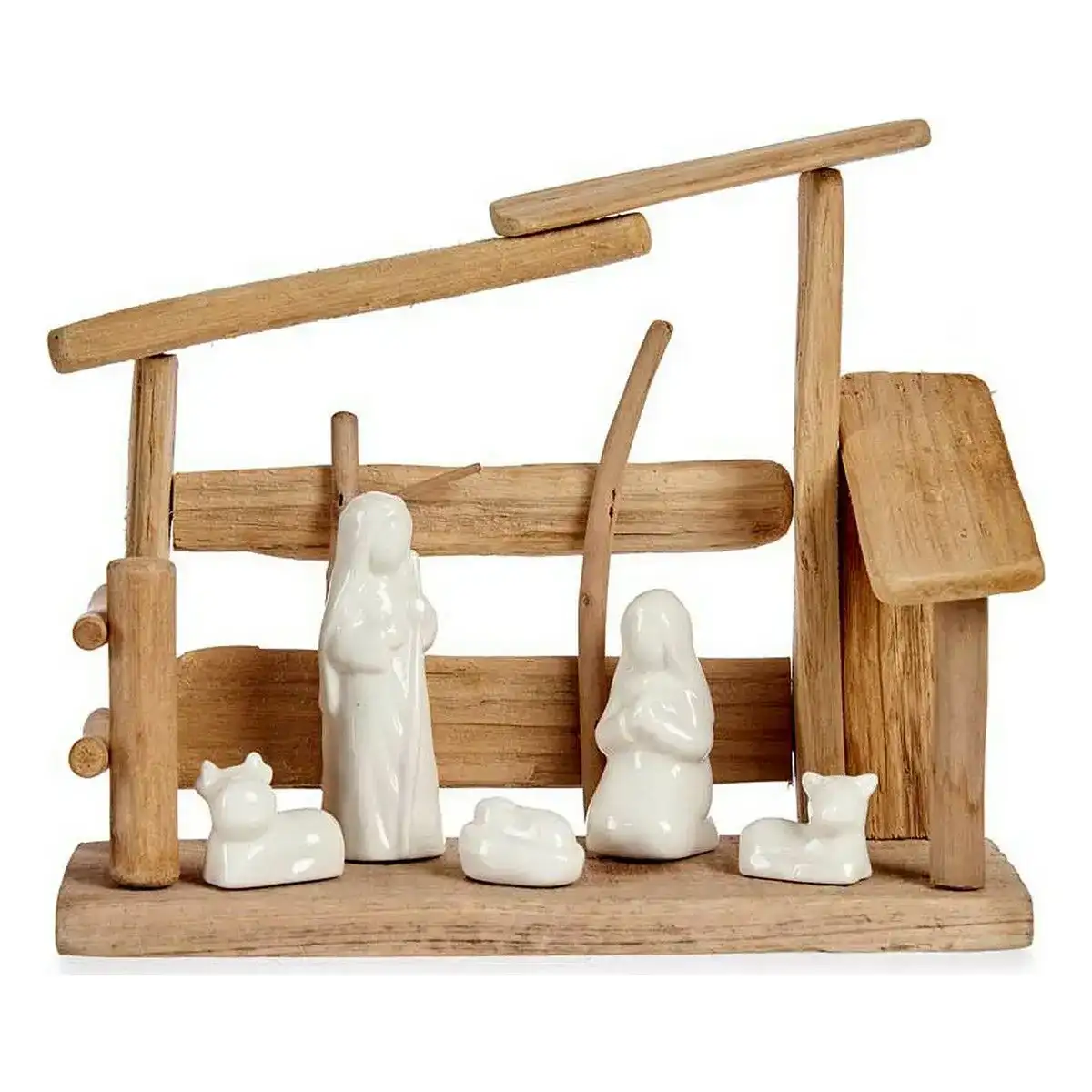 Creche de noel 10 x 21 x 25 cm ceramique naturel bois blanc_7480. DIAYTAR COTE D'IVOIRE - Votre Destination Shopping de Choix. Explorez notre boutique en ligne et découvrez des trésors qui reflètent votre style et votre passion pour l'authenticité.