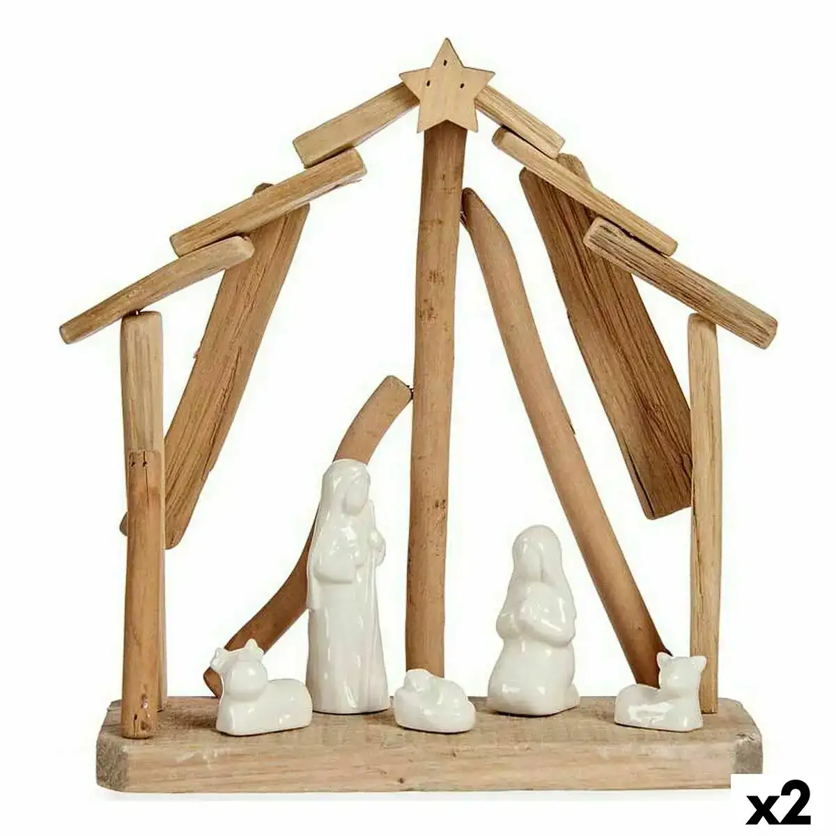 Creche de noel ceramique marron blanc 2 unites 25 x 28 x 10 cm naturel bois 2 unites _5585. DIAYTAR COTE D'IVOIRE - Votre Source de Découvertes Shopping. Naviguez à travers nos catégories et découvrez des articles qui vous surprendront et vous séduiront.