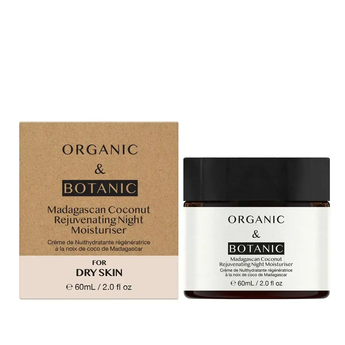 Creme de nuit anti age organic botanic madagascan coconut 60 ml _1962. DIAYTAR COTE D'IVOIRE - Où Choisir est un Voyage Cultuel. Explorez notre boutique en ligne et découvrez des produits qui célèbrent la richesse et la diversité culturelle du Côte d'Ivoire.