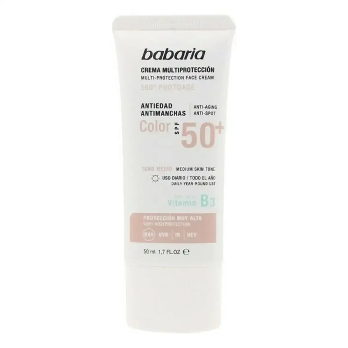Creme solaire anti taches multi protection color babaria spf 50 50 ml _7627. Entrez dans l'Univers de DIAYTAR COTE D'IVOIRE - Où l'Élégance Rencontre la Tradition. Explorez notre gamme variée et trouvez des articles qui ajoutent une touche de sophistication à votre vie.