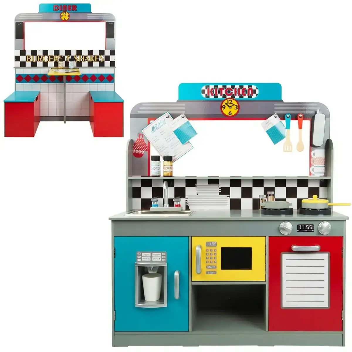 Cuisiniere jouet play learn retro 90 x 104 x 58 cm_4899. DIAYTAR COTE D'IVOIRE - L'Art de Choisir, l'Art de S'émerveiller. Explorez notre gamme de produits et laissez-vous émerveiller par des créations authentiques et des designs modernes.