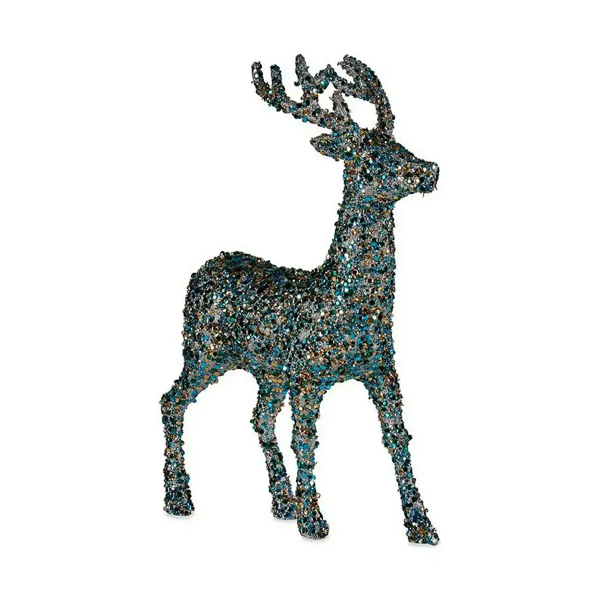 Decoration moyen renne 15 x 45 x 30 cm bleu dore plastique_5584. Bienvenue sur DIAYTAR COTE D'IVOIRE - Où Choisir est un Voyage Sensoriel. Plongez dans notre catalogue et trouvez des produits qui éveillent vos sens et embellissent votre quotidien.
