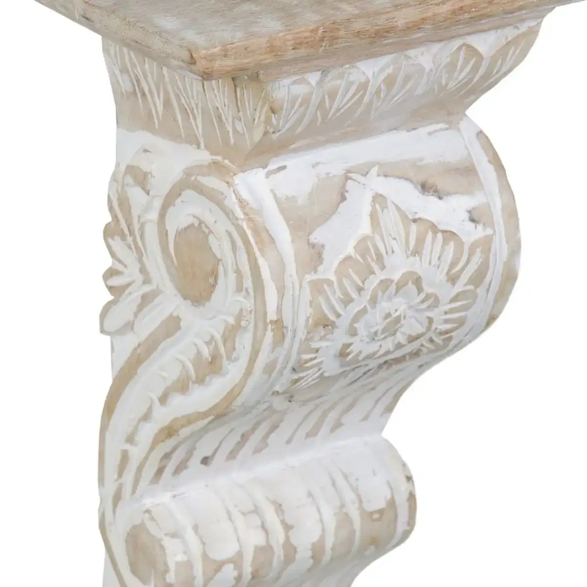 Decoration murale 20 x 13 x 29 cm blanc bois de manguier colonne_7215. DIAYTAR COTE D'IVOIRE - L'Univers du Choix et de l'Authenticité. Explorez notre catalogue et découvrez des articles qui incarnent le patrimoine du Côte d'Ivoire et la modernité du monde.