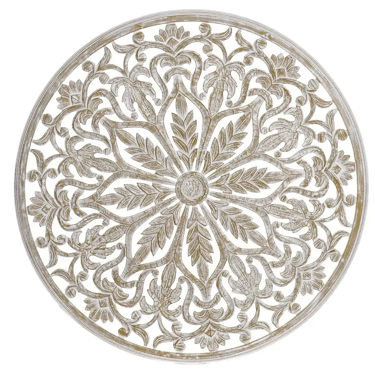 Decoration murale dkd home decor blanc romantique finition vieillie 90 x 2 x 90 cm_2675. DIAYTAR COTE D'IVOIRE - Où Choisir Devient une Expérience Personnalisée. Explorez notre boutique en ligne pour découvrir des produits qui s'adaptent à votre style et à votre essence.