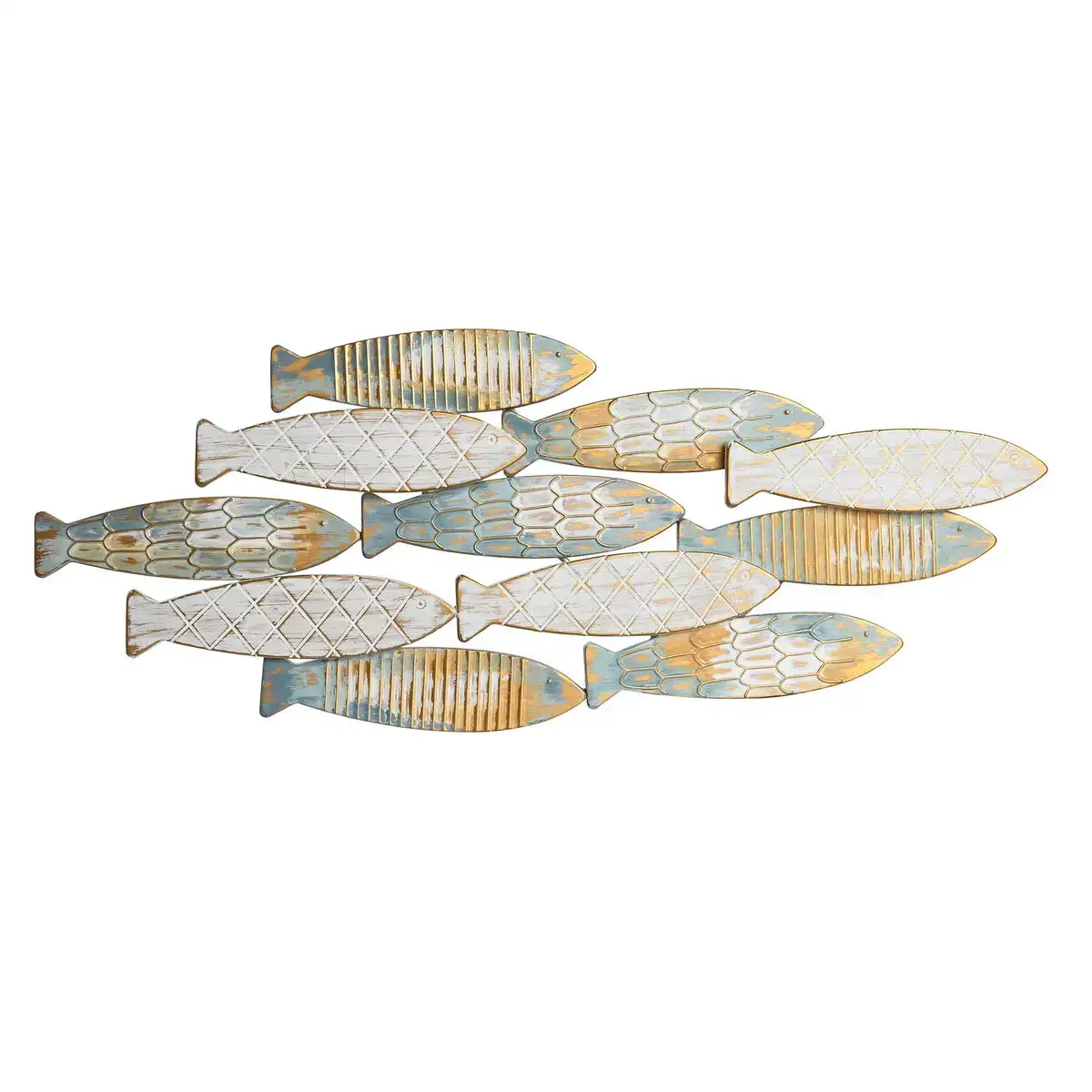Decoration murale dkd home decor dore metal poissons 96 x 37 x 3 cm _4290. DIAYTAR COTE D'IVOIRE - L'Art de Vivre le Shopping Authentique. Découvrez notre boutique en ligne et trouvez des produits qui incarnent la passion et le savoir-faire du Côte d'Ivoire.