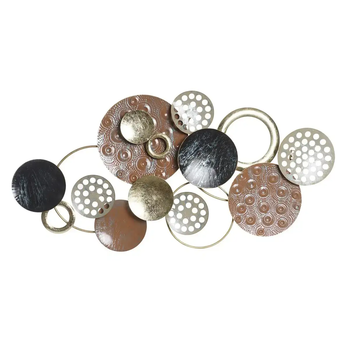 Decoration murale dkd home decor dore metal terre cuite cercles 119 4 x 6 4 x 59 cm _1402. DIAYTAR COTE D'IVOIRE - Où Chaque Produit est une Histoire à Raconter. Découvrez notre sélection de produits qui vous permettent de créer votre propre récit à travers vos achats.