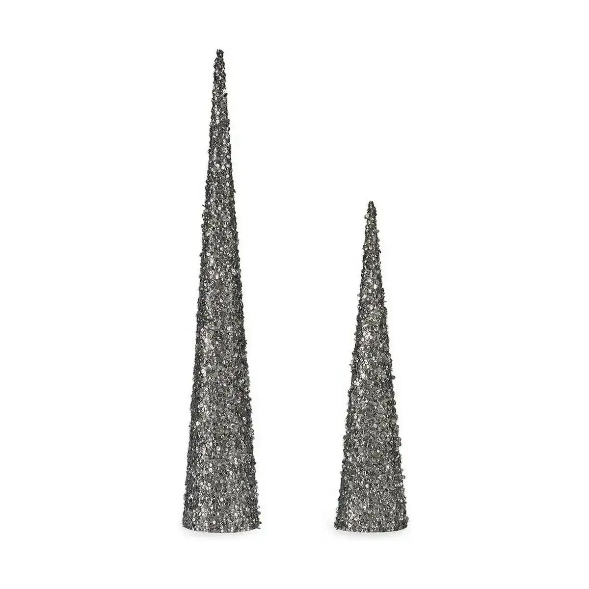 Decoration noel cones paillettes argente blanc plastique_3687. DIAYTAR COTE D'IVOIRE - Où la Qualité et la Diversité Fusionnent. Explorez notre boutique en ligne pour découvrir une gamme variée de produits qui incarnent l'excellence et l'authenticité.